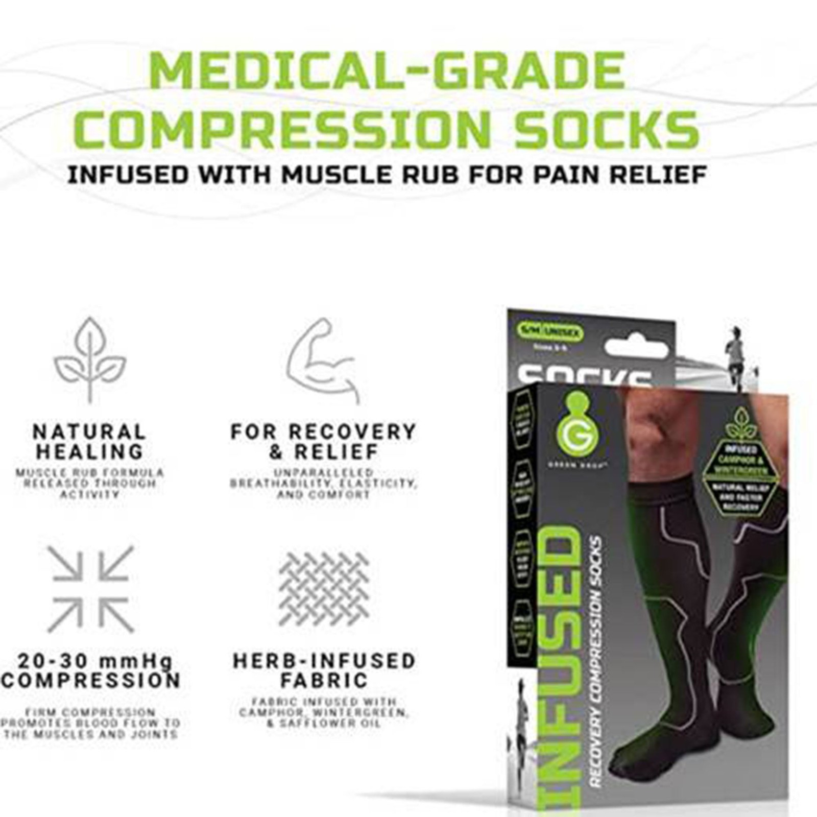 Green Drop Compression Socks Knee High Black Large / X-Large 1 Ct