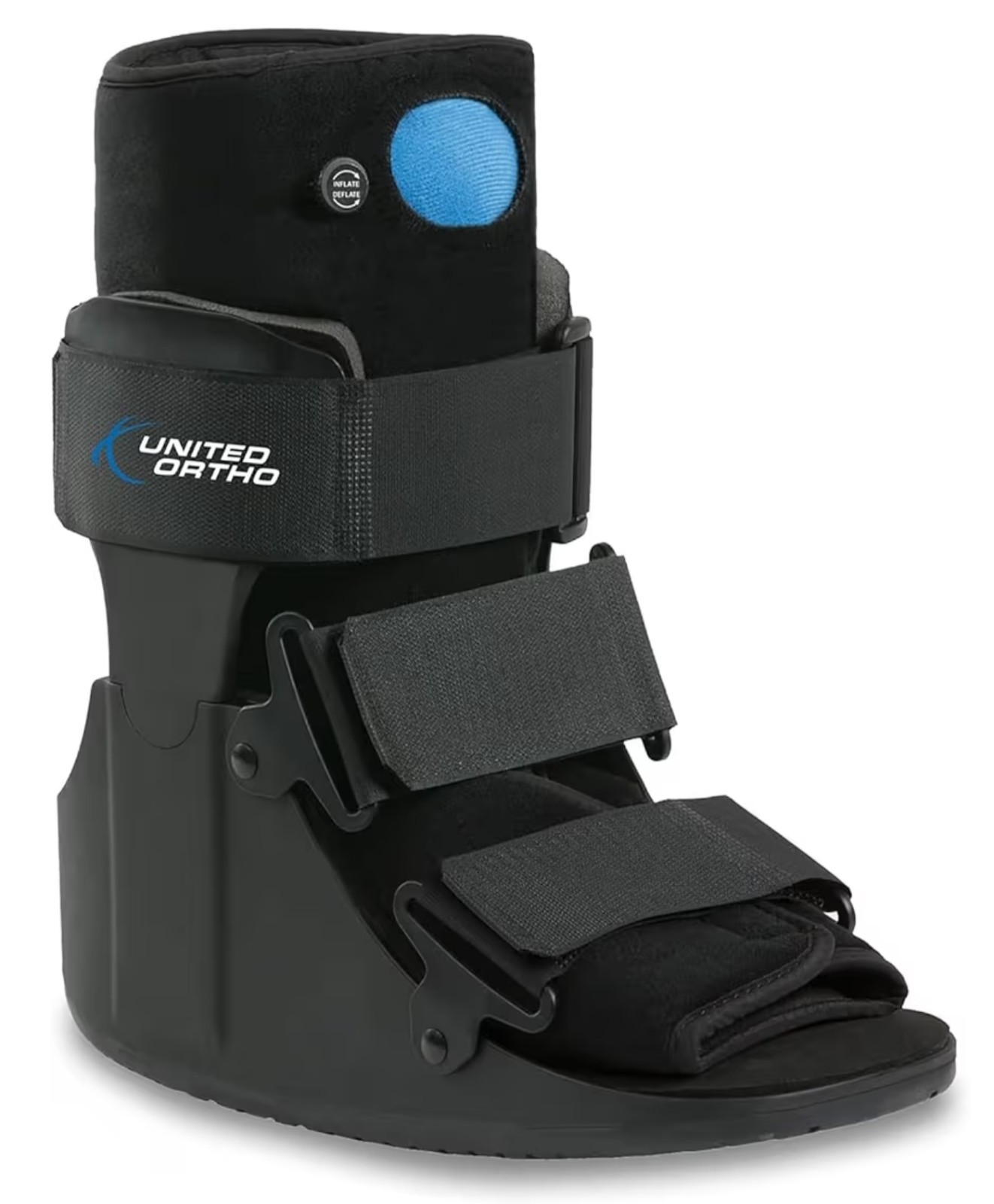 United Ortho Short Air Cam Walker Fracture Boot, Large, Black Pump Style