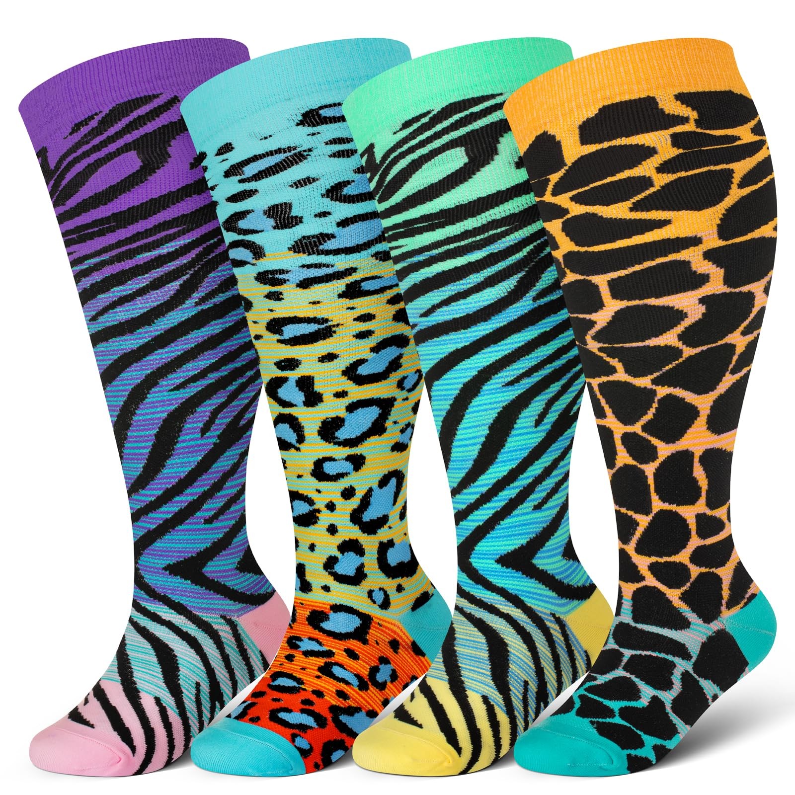 Plus Size Compression Socks Wide Calf Men Women Knee High Support 2030 mmhg