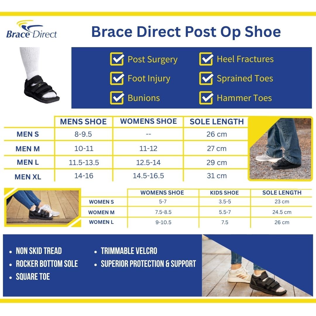 Brace Direct Post Op Shoe – Adjustable Medical Walking Shoe Operation Support