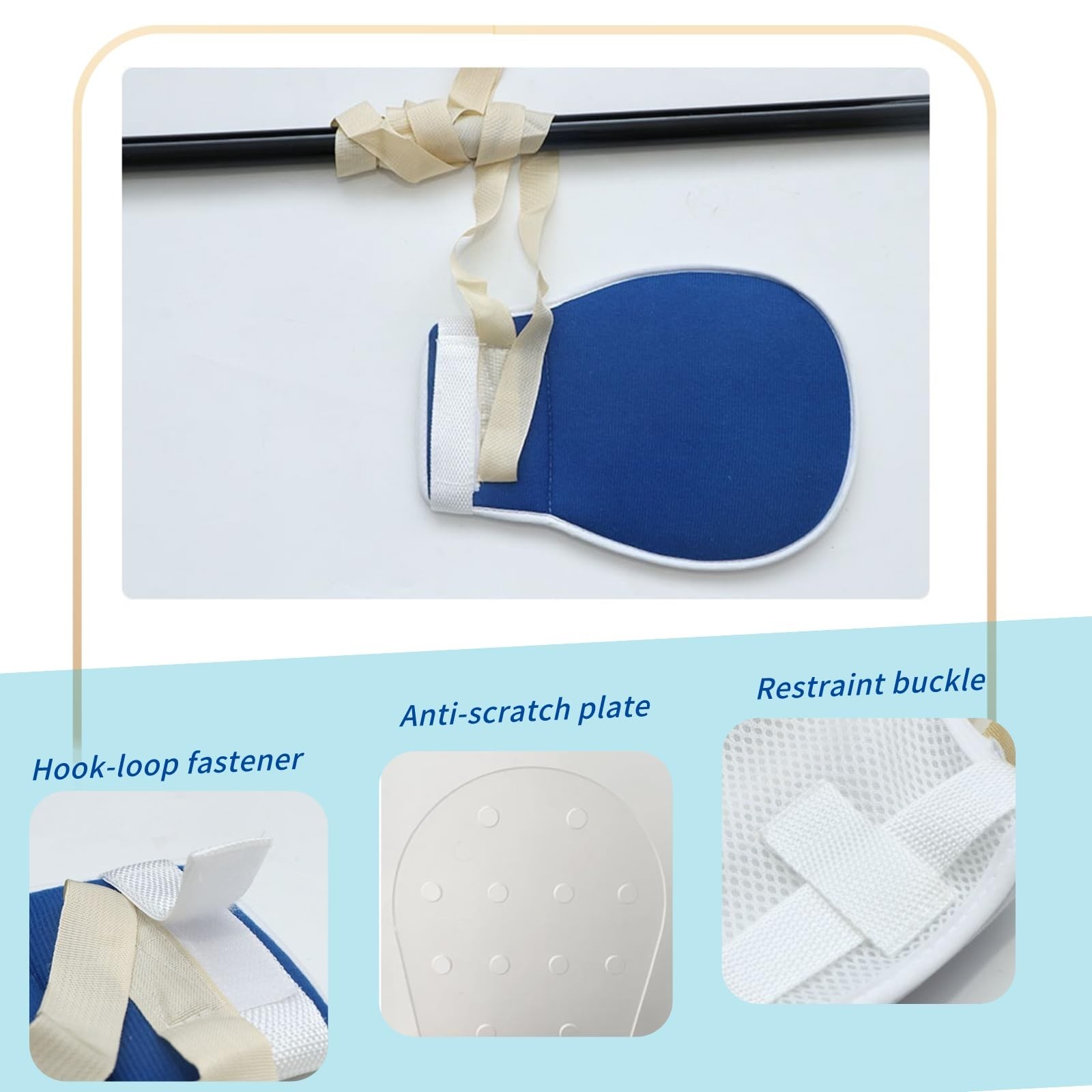 2 Pack Breathable Anti-Scratch Mitts for Elderly, Dementia Restraint Gloves, Saf