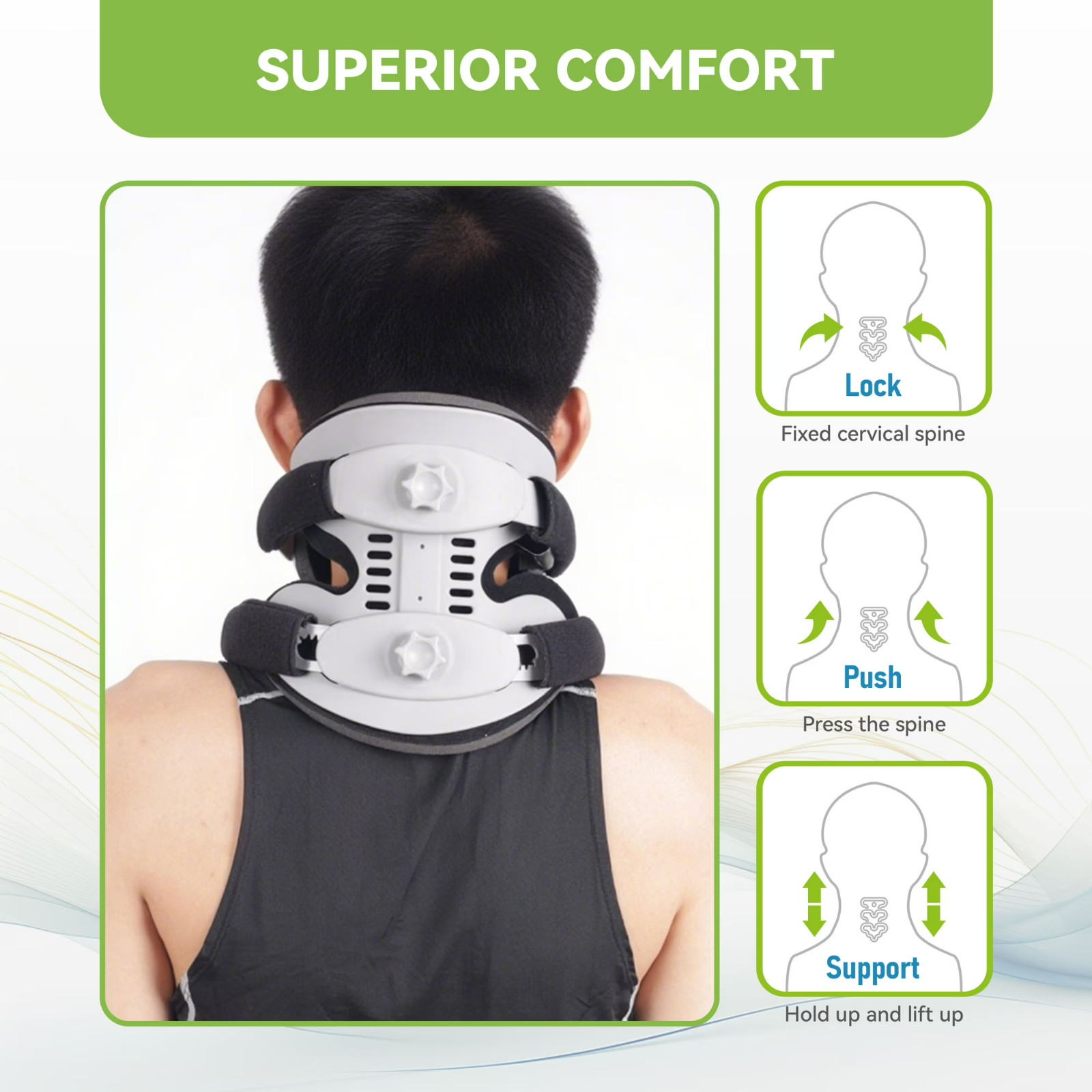 Neck Brace by Cervical Collar for Relieves Pain and Pressure in Spine, One Size