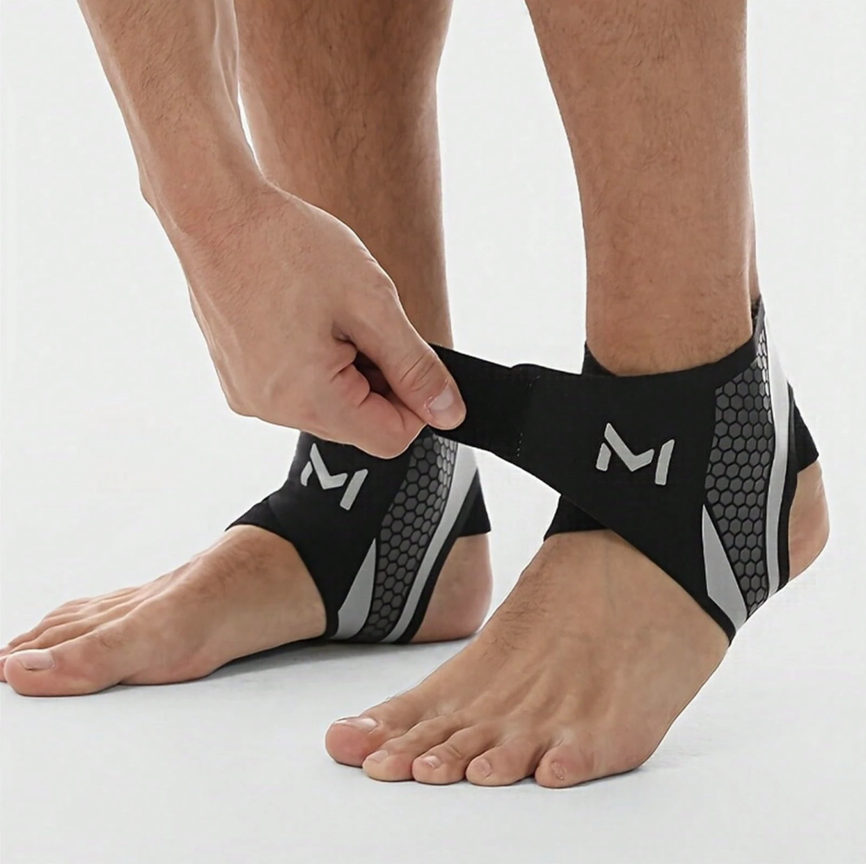 2 Pcs Ankle Compression Sleeves Breathable Sports Support Running Hiking Pair
