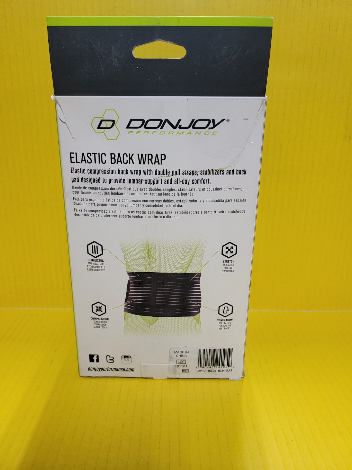 DonJoy Performance Elastic Compression Back Wrap Size: S/M