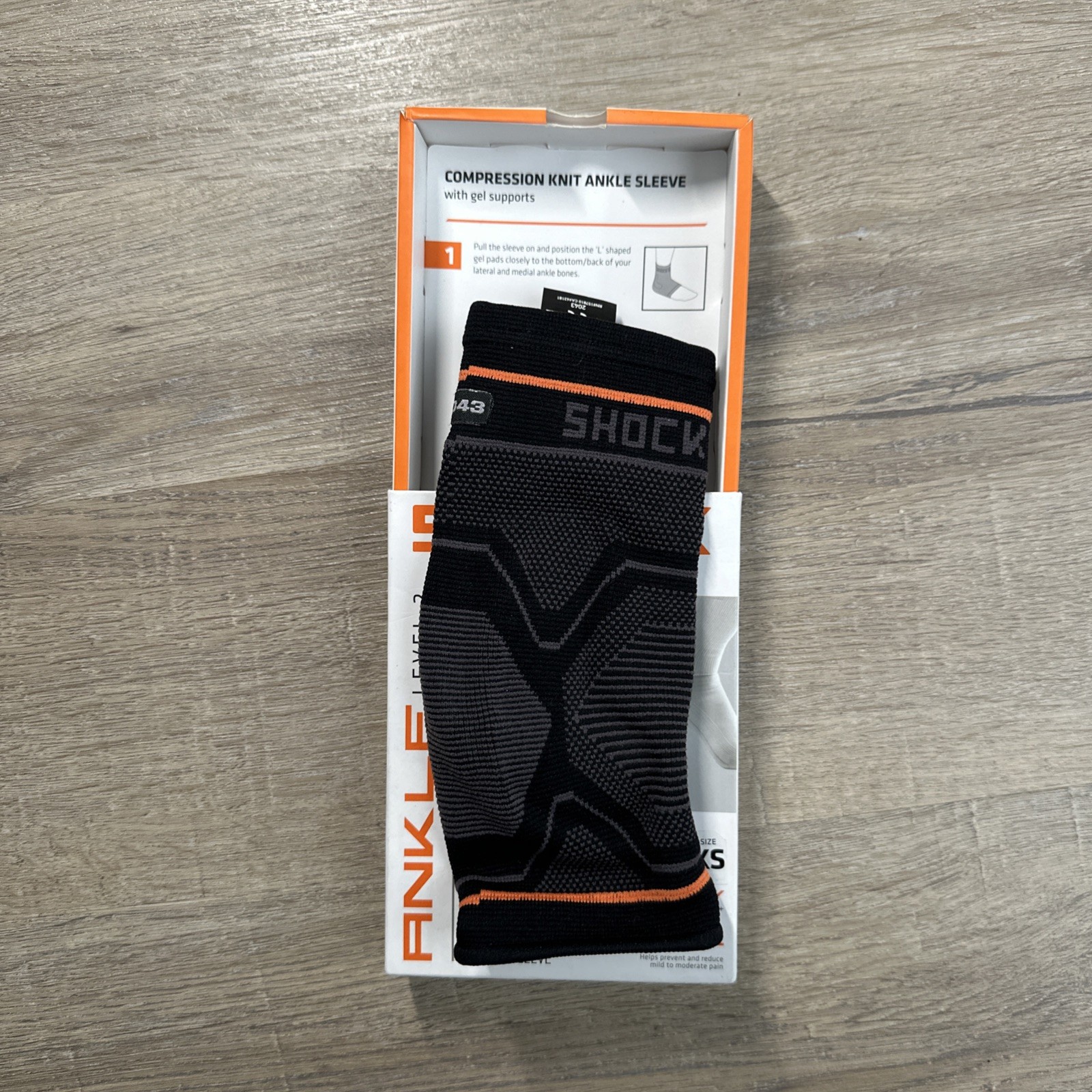 Shock Doctor Ankle Level 2 Compression Knit Ankle Sleeve/Brace/ Wrap Size L #97