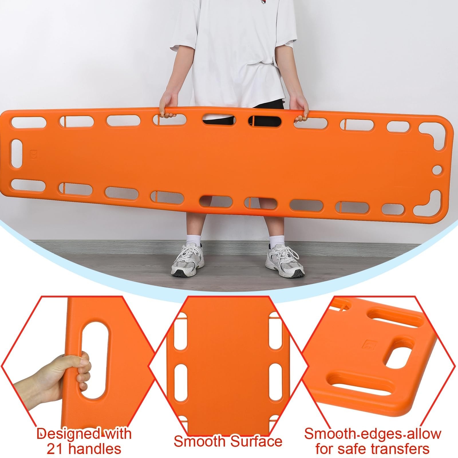 Jenaai 72.83 x 17.72 x 2.5 Inch Spine Board Stretcher with Backboard Straps, …