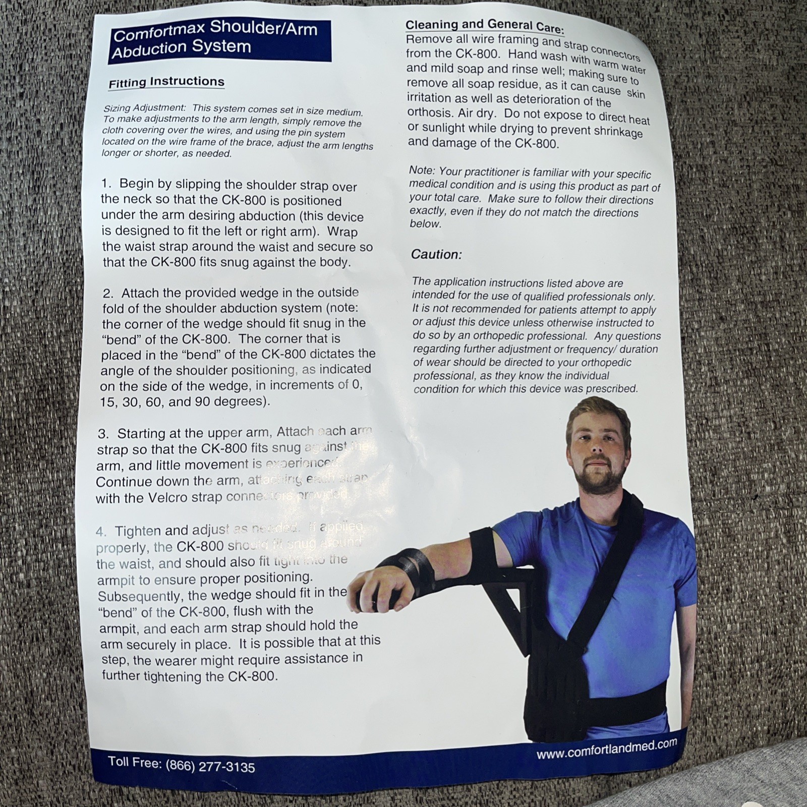 COMFORTLAND Comfortmax CK-800 Universal Shoulder Arm Abduction Rehab System NEW