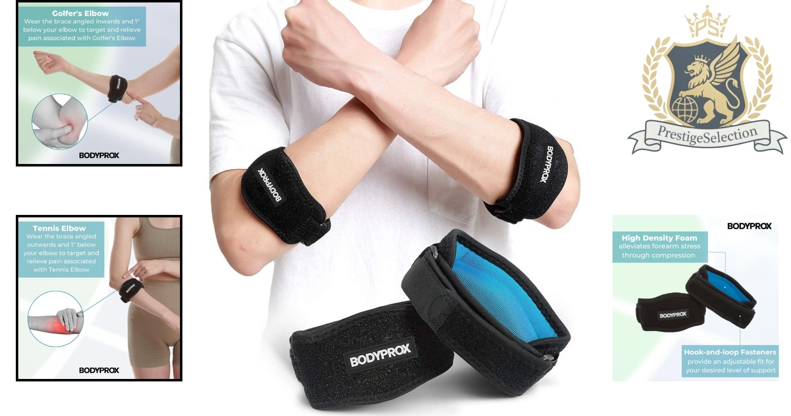 Versatile Elbow Braces 2-Pack for Tennis/Golf – Adjustable Pain Relief Solution