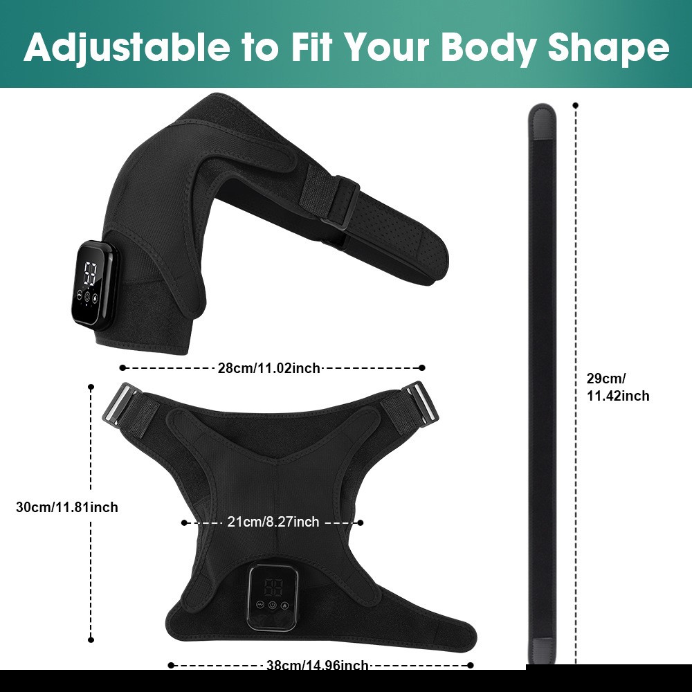 Cordless Portable Shoulder Heating Pad &Massager Heating Vibration Shoulder Wrap