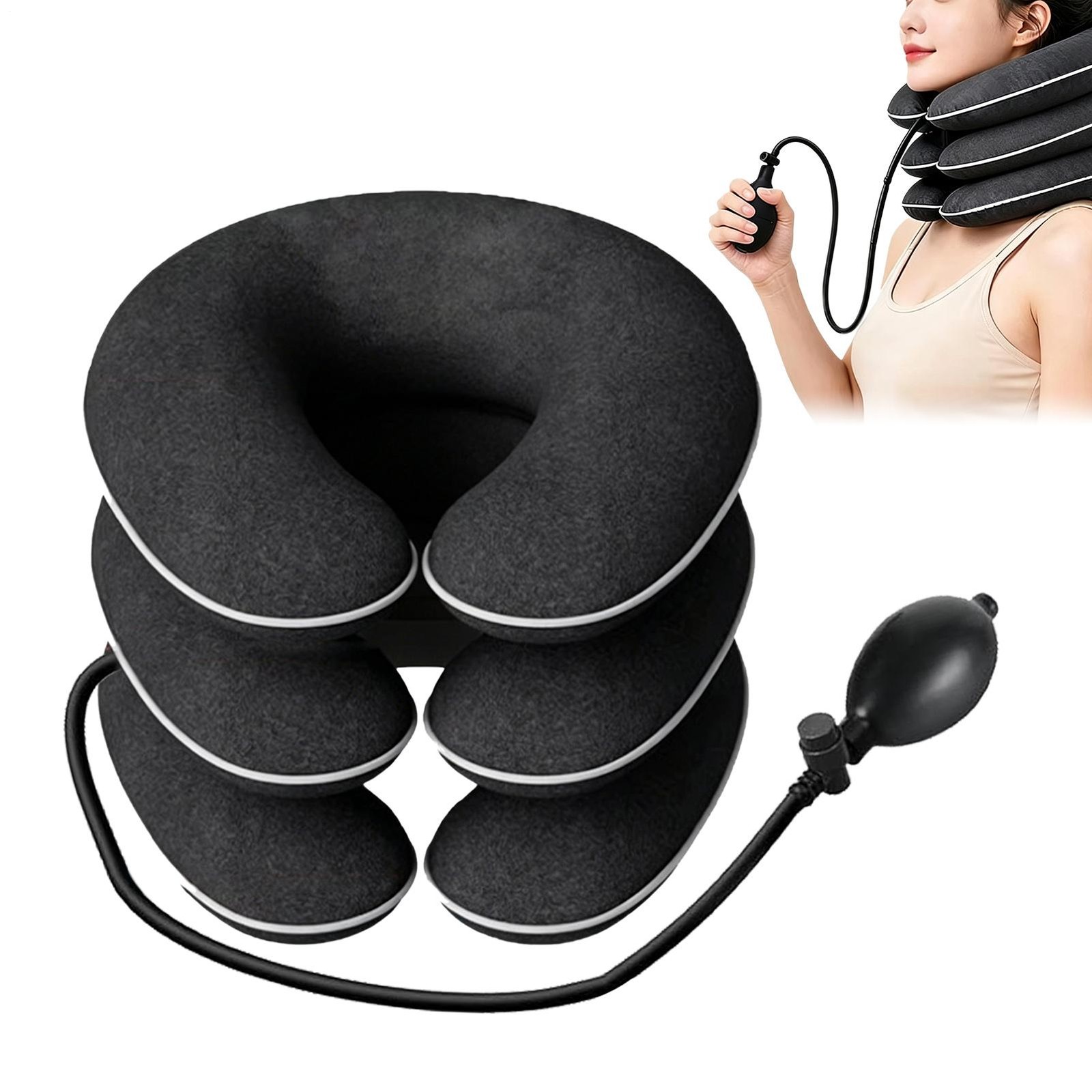 Adjustable Air Inflatable Cervical Collar Neck Brace Support Traction Device