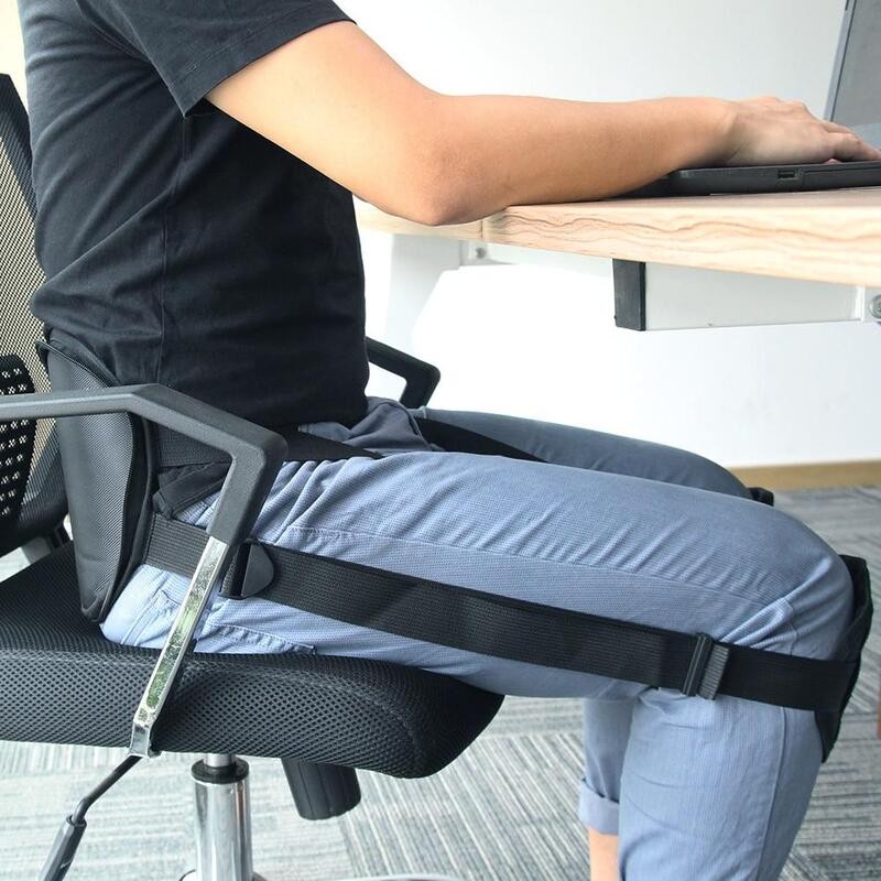 Sitting Back Posture Corrector, Adjustable Portable for Home Travel (Black)