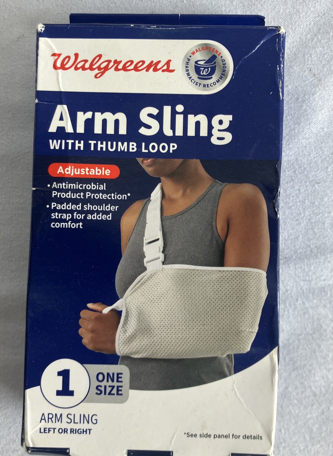 Arm Sling w/ Thumb Loop 1 Size Left or Right Shoulder, Antimicrobial, Walgreens