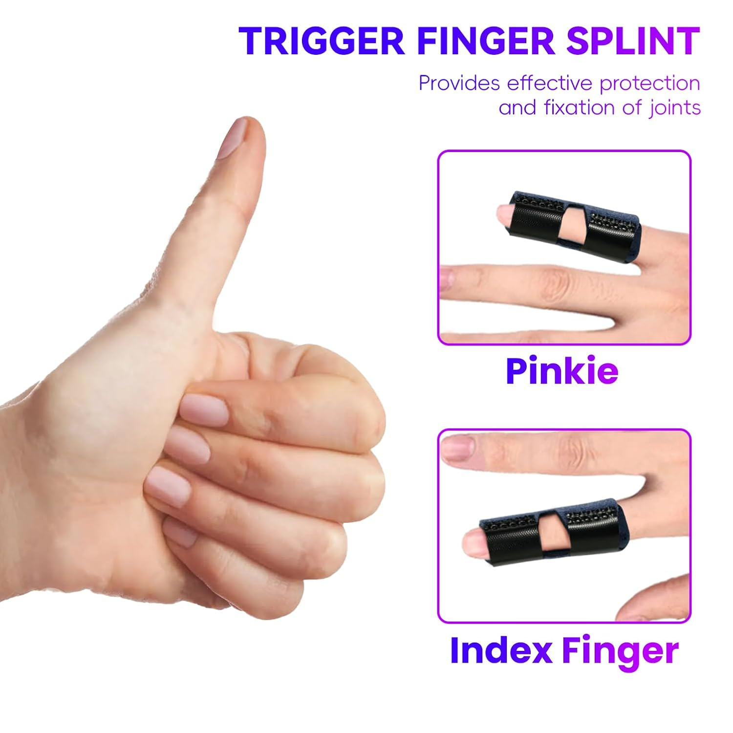 2 PCS Small Finger Splint, Adjustable Trigger Finger Splint, Straightener for…