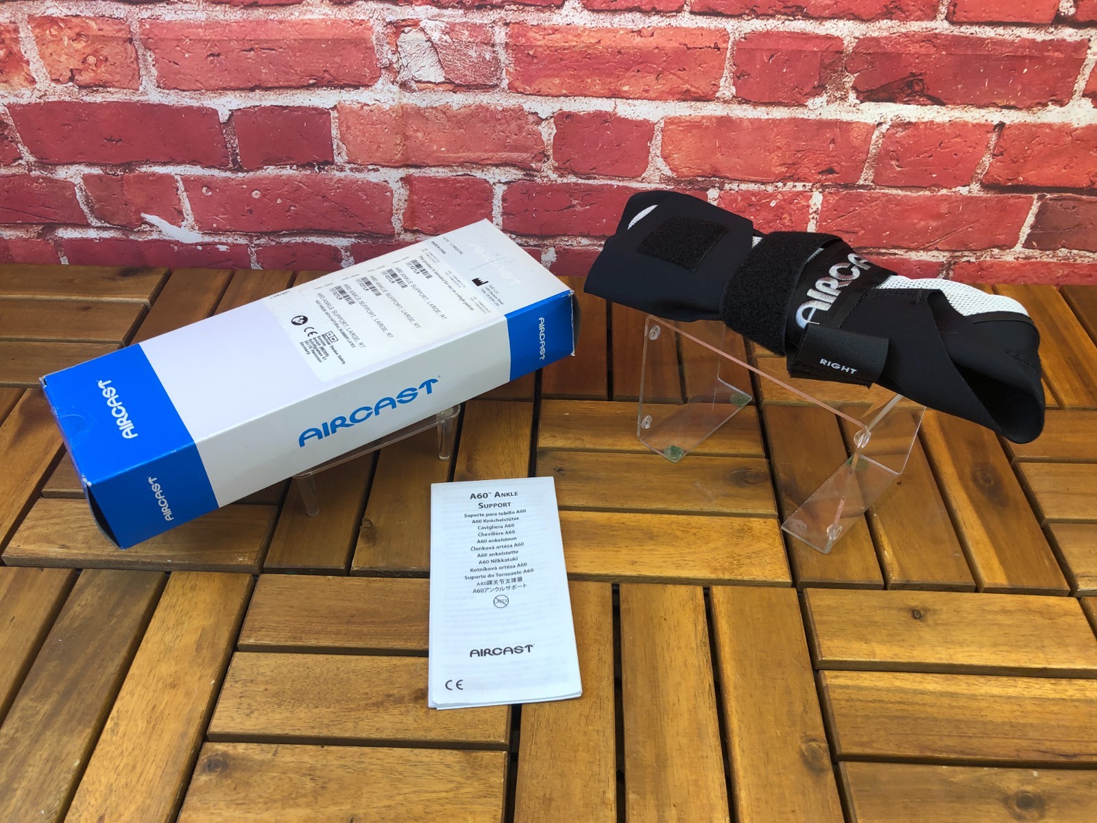 BRAND-NEW Open Box AIRCAST A60 ANKLE SUPPORT Sprain Brace RIGHT Large Size 02TRL