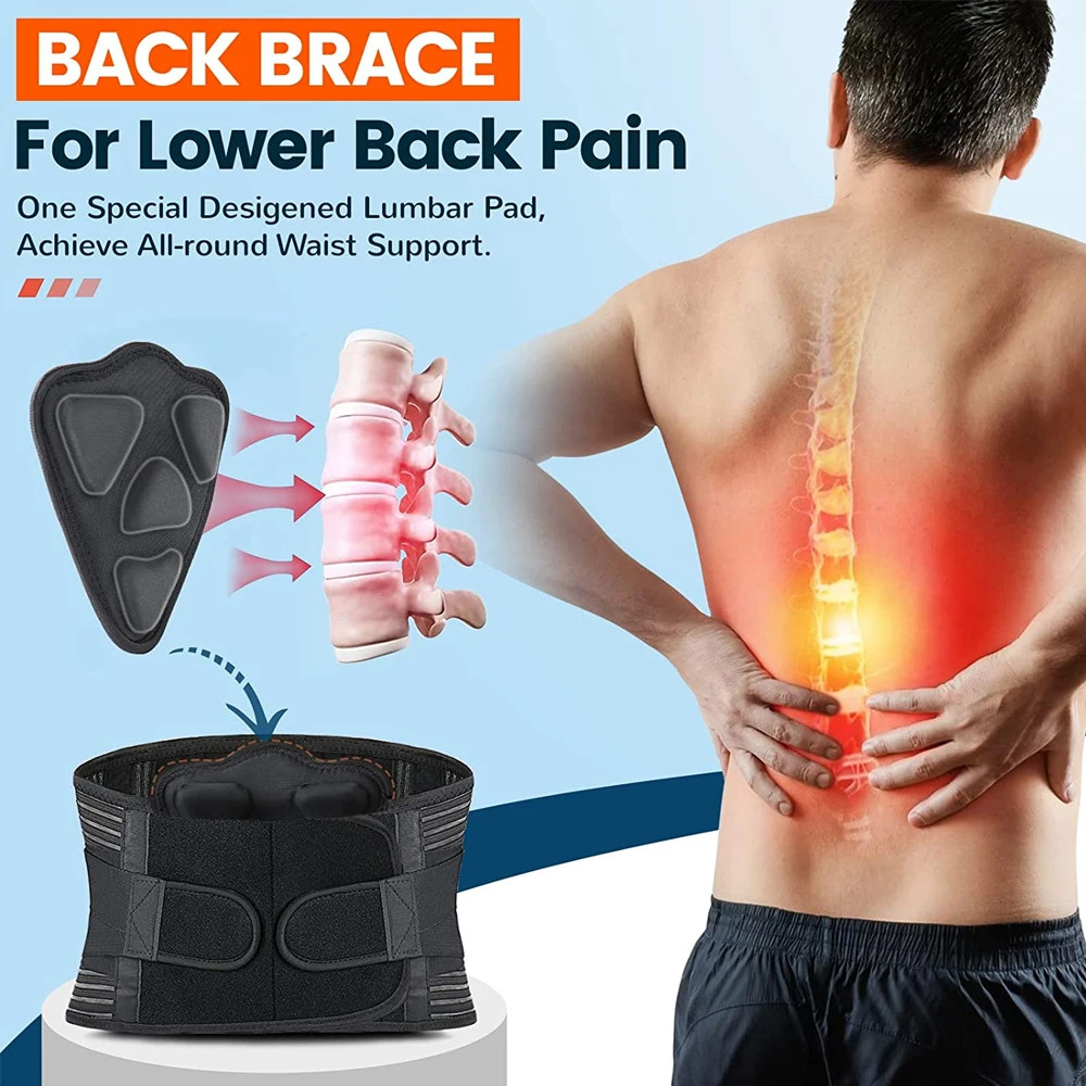 Adjustable Lower Back Brace Lumbar Support Waist Belt for Men & Women