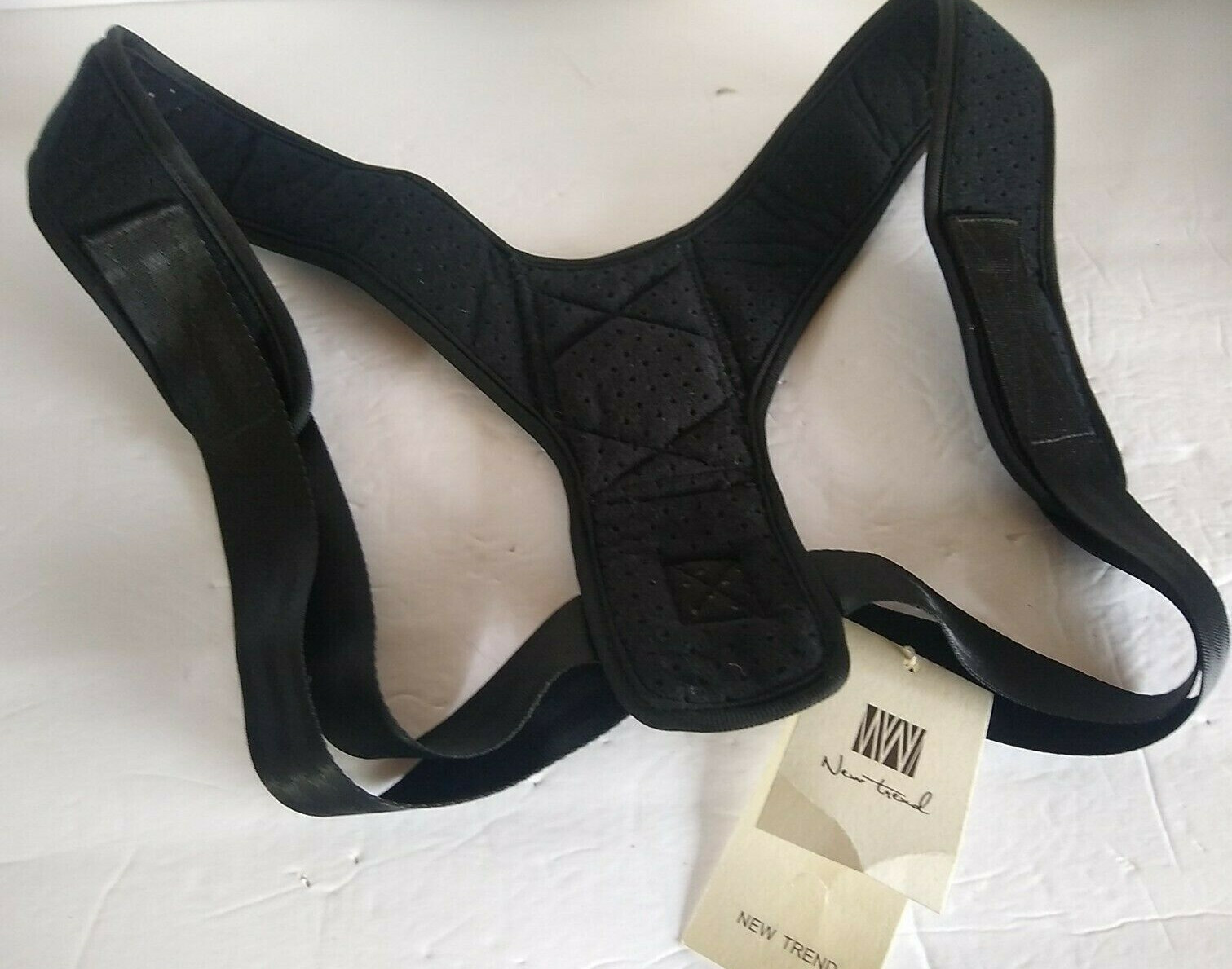 Posture Corrector Strap Clavicle Brace Lightly Padded Hook & Loop Fastener NWT