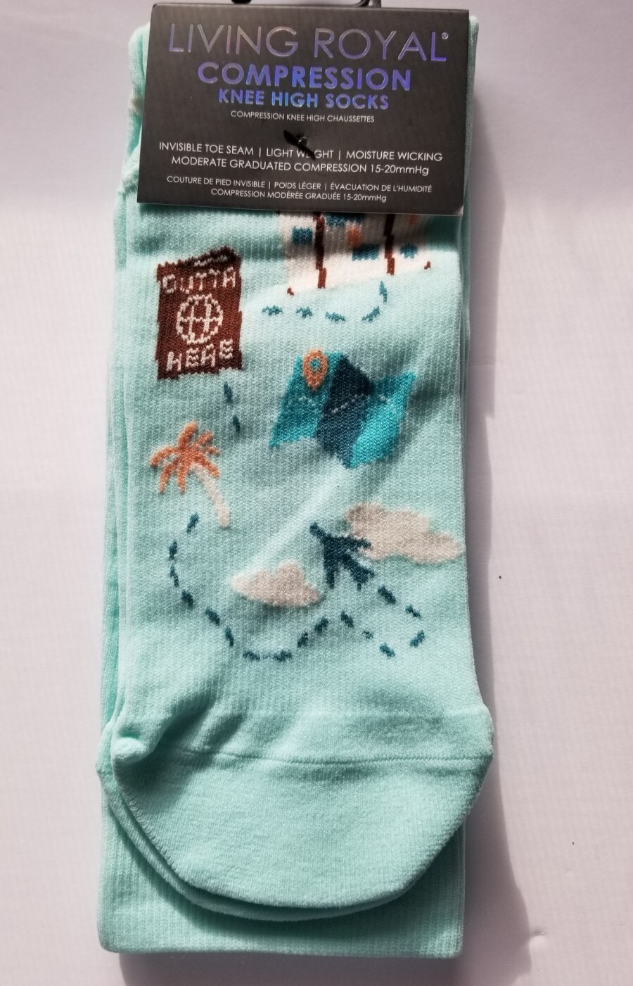 Compression Socks Knee High Unisex – Travel Pattern One Size