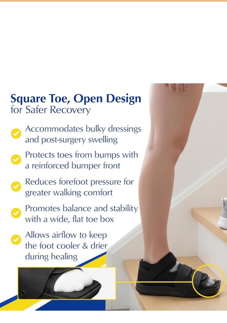 Op Shoes – Adjustable Medical Support Foot Injuries Fractures Size M (Women 7.5