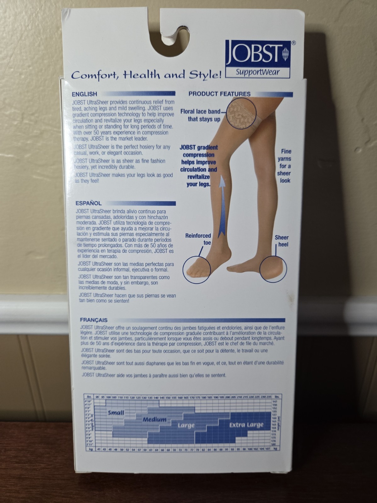 JOBST UltraSheer Thigh High Closed Toe 8-15mmHg (Silky Beige) Small Cat 117221