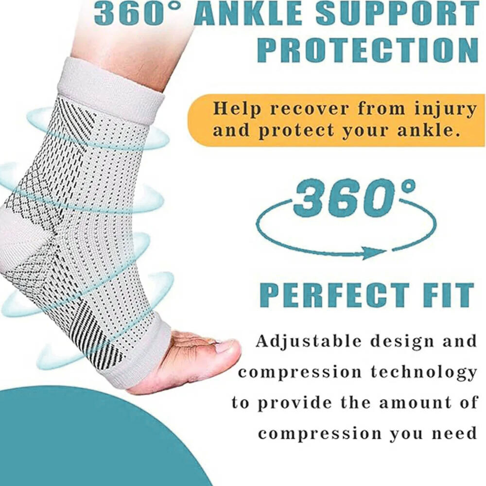 3 Pairs Foot & Ankle Brace Socks for Sprained Ankle Compression Sleeve Foot