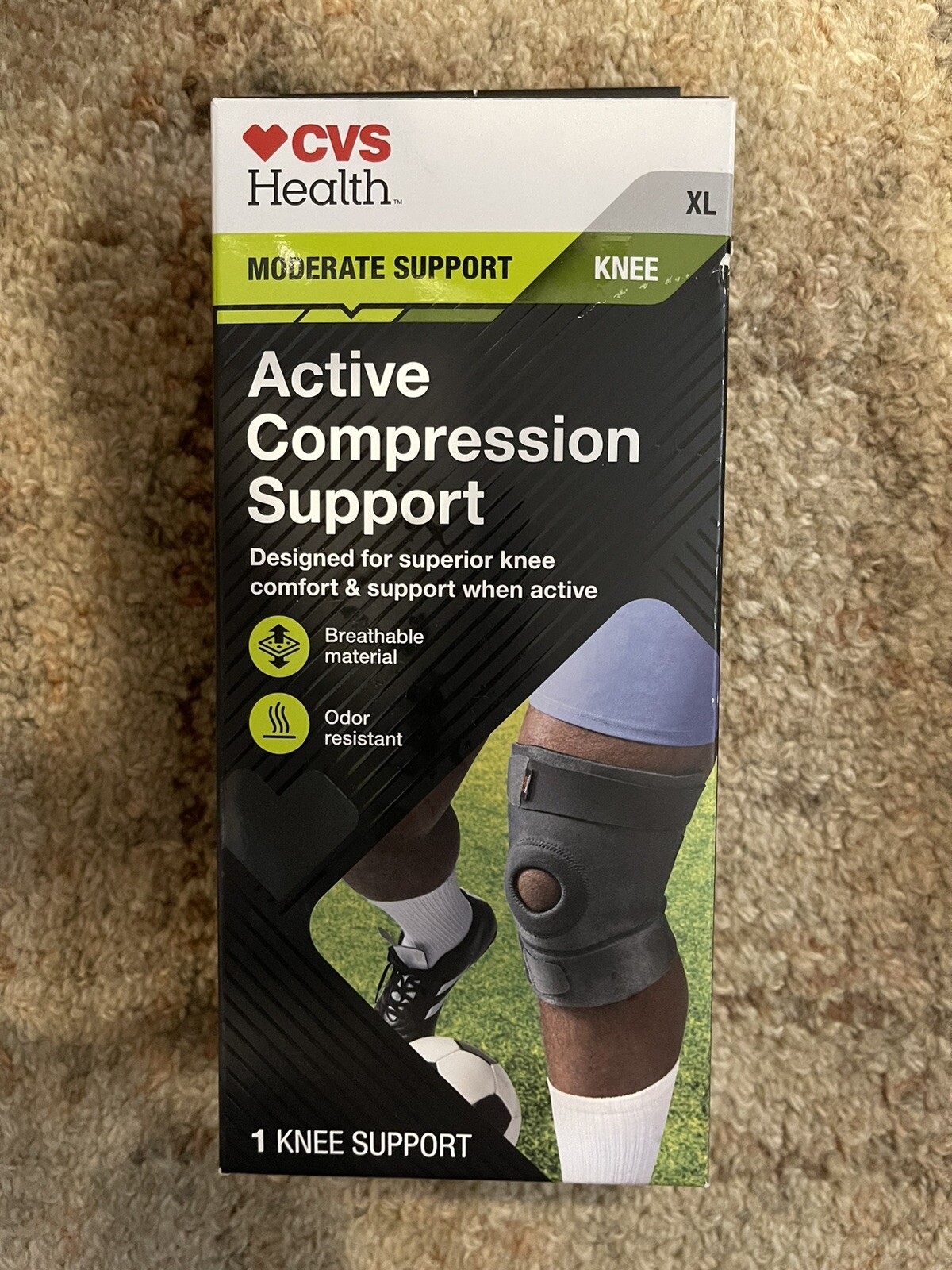 CVS Active Compression Support Knee Size XL Moderate Support NEW Odor Resistant