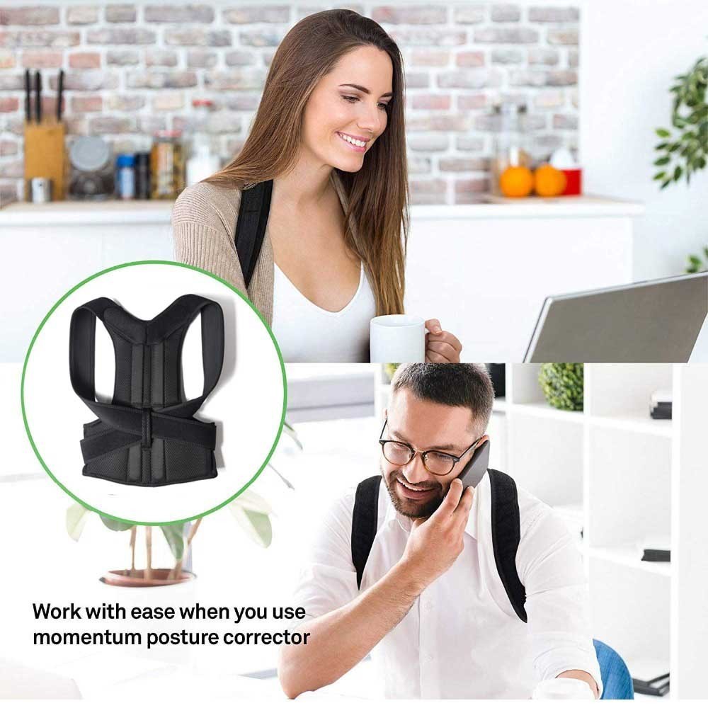 Adjustable Posture Corrector Back Support Shoulder Brace Belt Men Women Black
