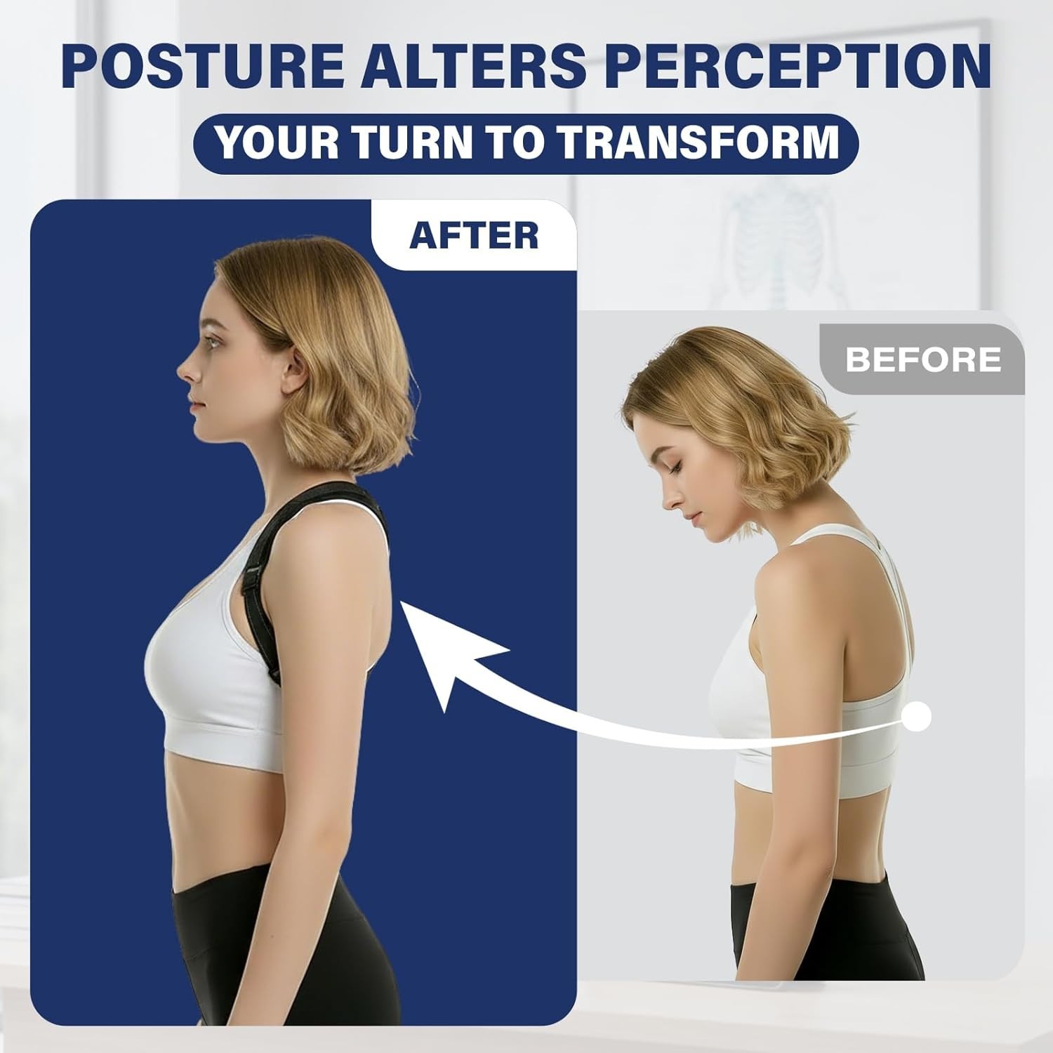 Soporte De Espalda Superior Ajustable Corrector De Postura Para Mujer y Hombres