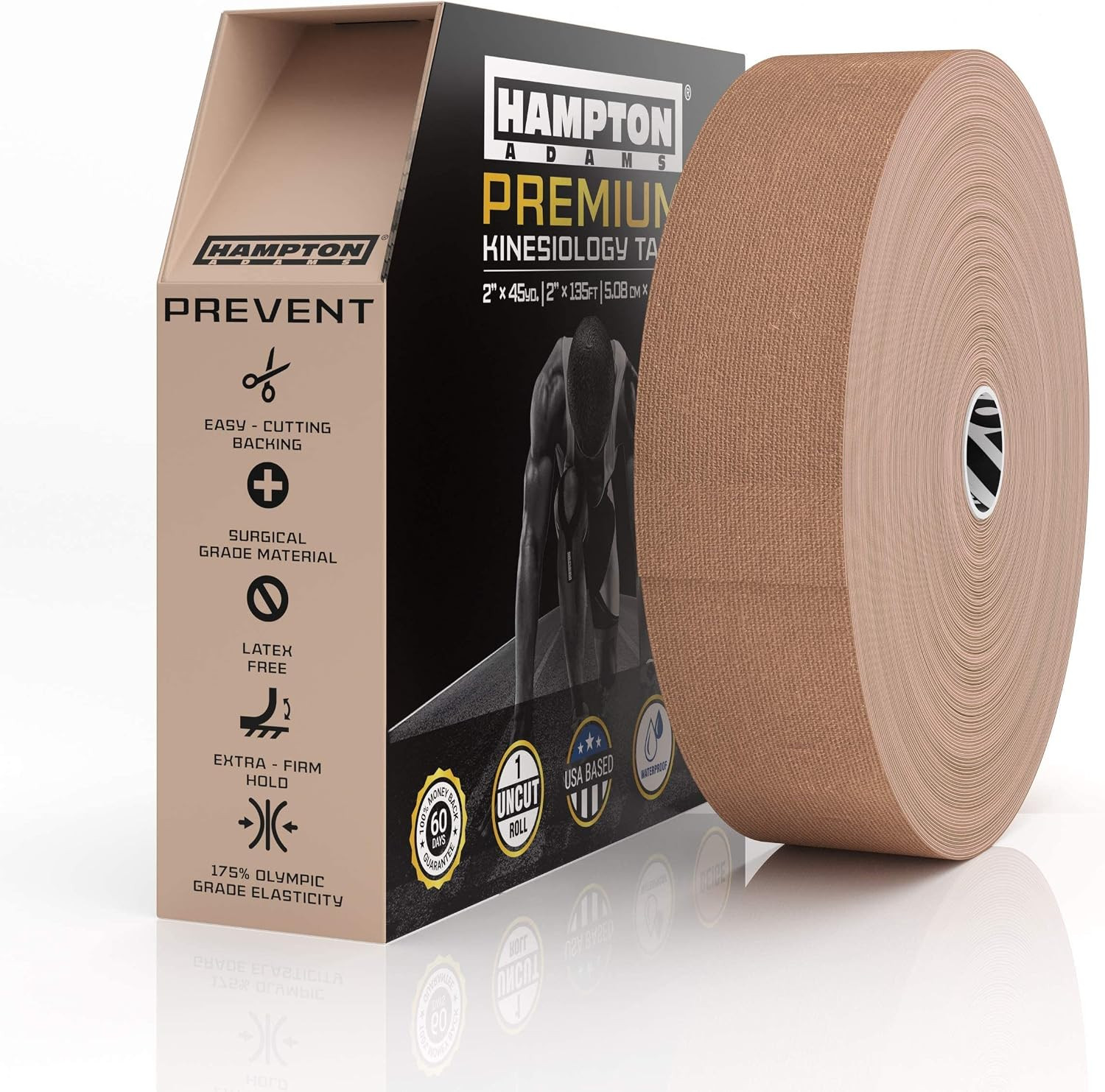 | as Seen on Shark Tank | Elastic Kinesiology Tape (Bulk Roll) | 135Ft Uncut | S
