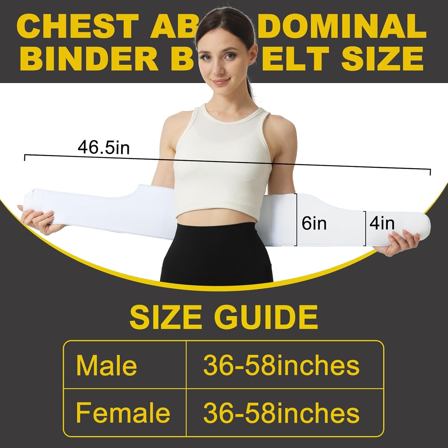 Rib Brace Chest Compression Support Belt for Broken & Cracked Ribs