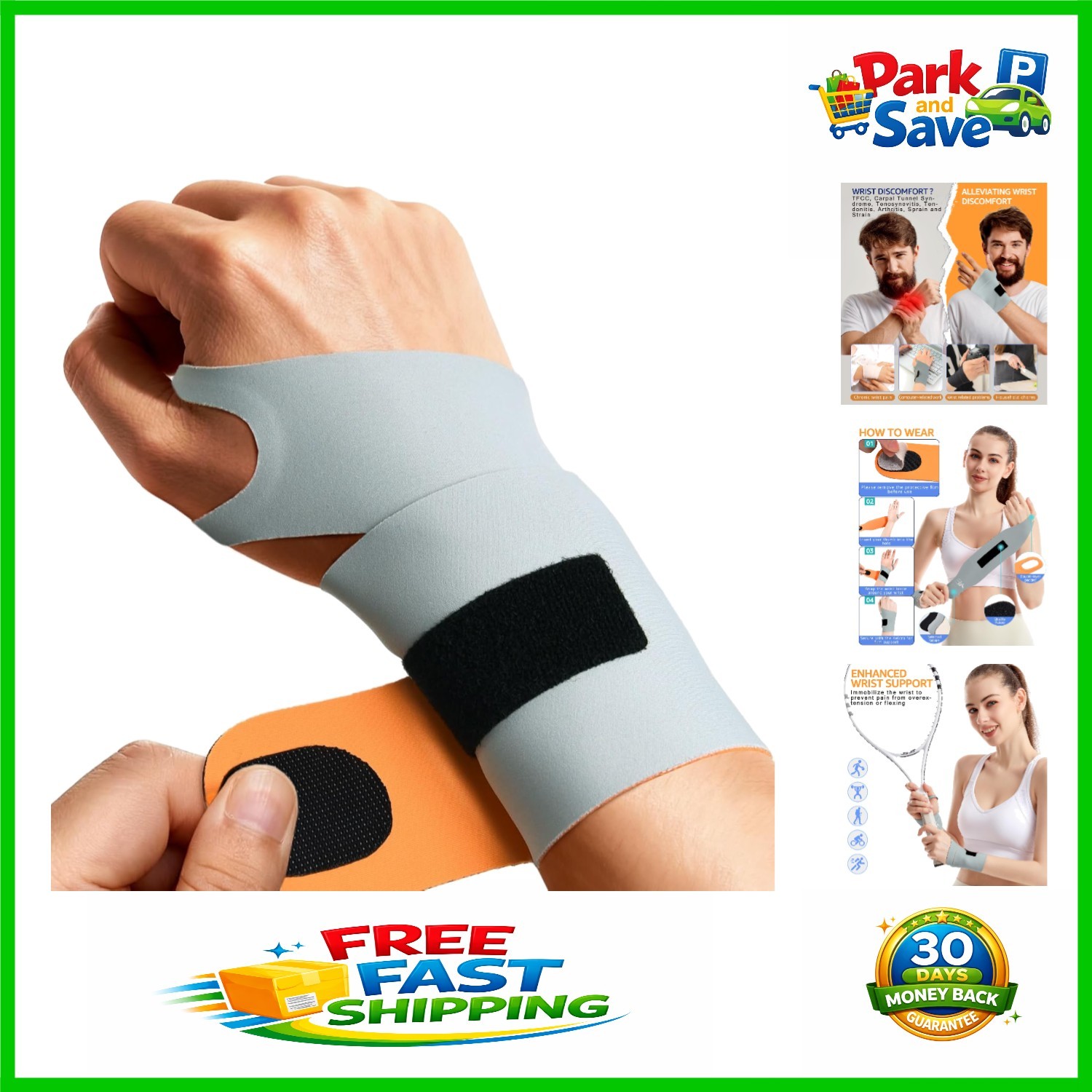Compression Wrist Straps – One Size, Supportive Brace for Workouts & Daily Use