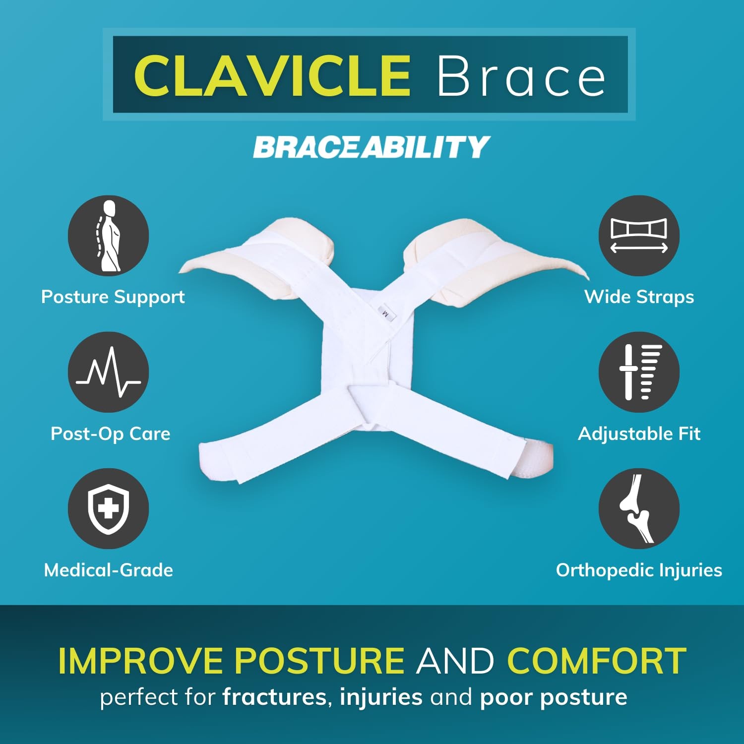 Clavicle Support Brace – Figure 8 Upper Back Brace Posture Corrector for Wome…