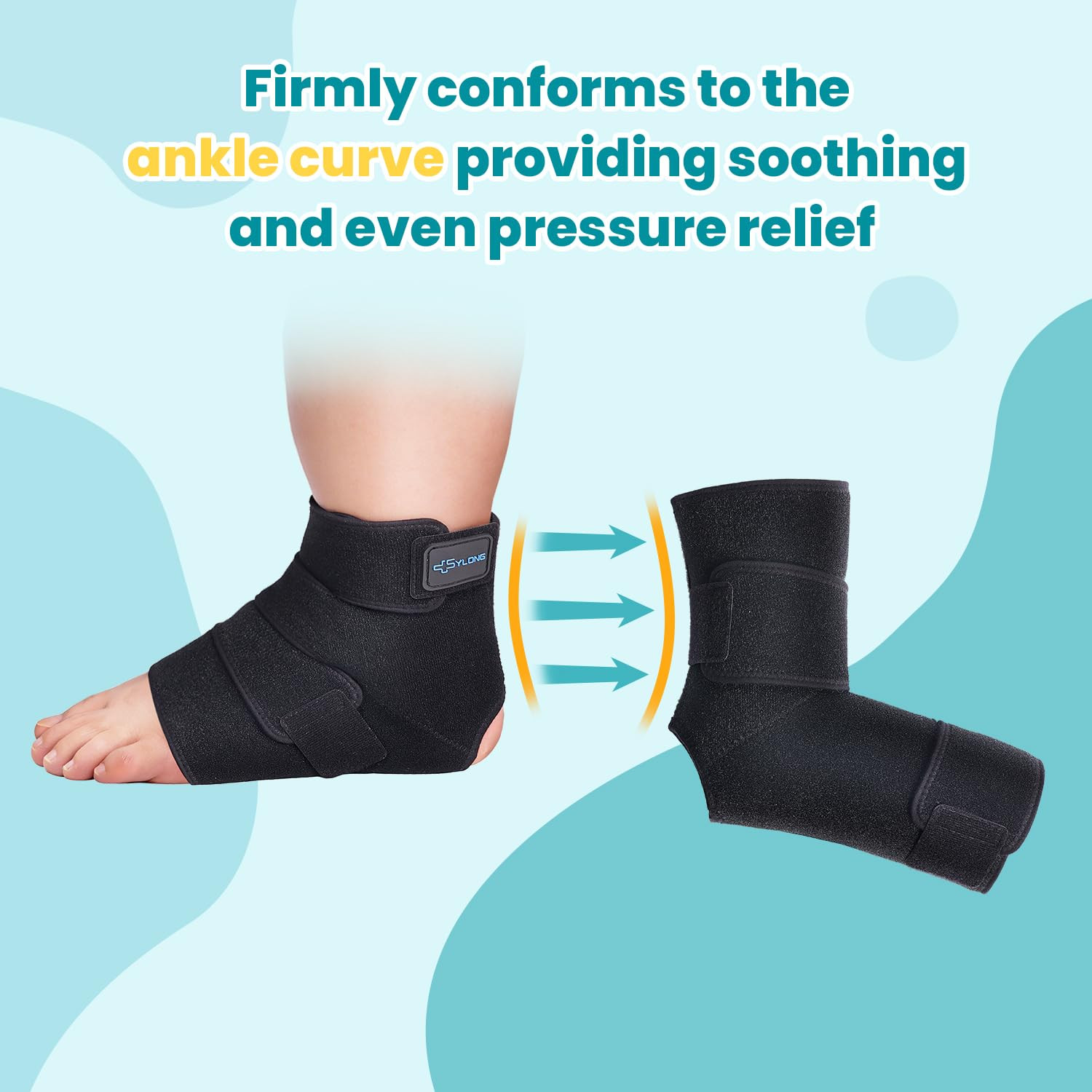 ® Swollen Foot & Ankle Edema Compression Wrap Brace Adjustable Sleeve for Foot L