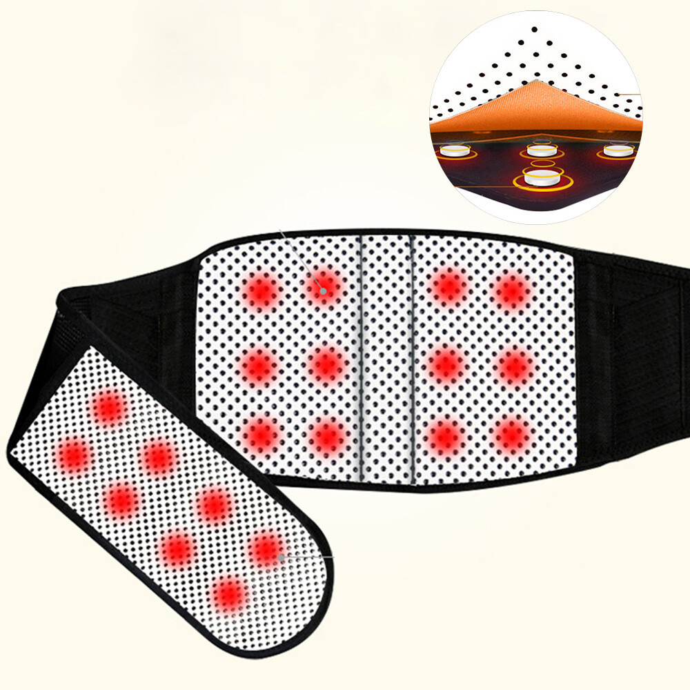 Men Women Heating Belt Lower Back Lumbar Brace Support Pain Relief Therapy Band