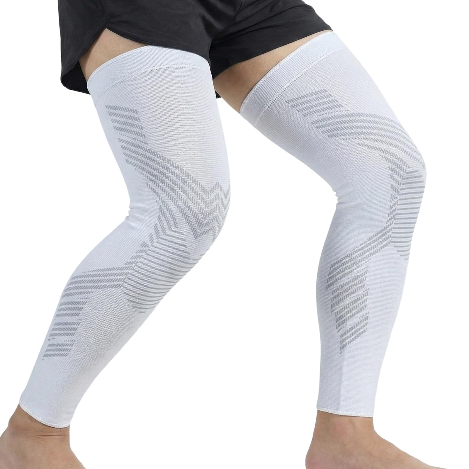 NuCamper Compression Sleeves White 2XL