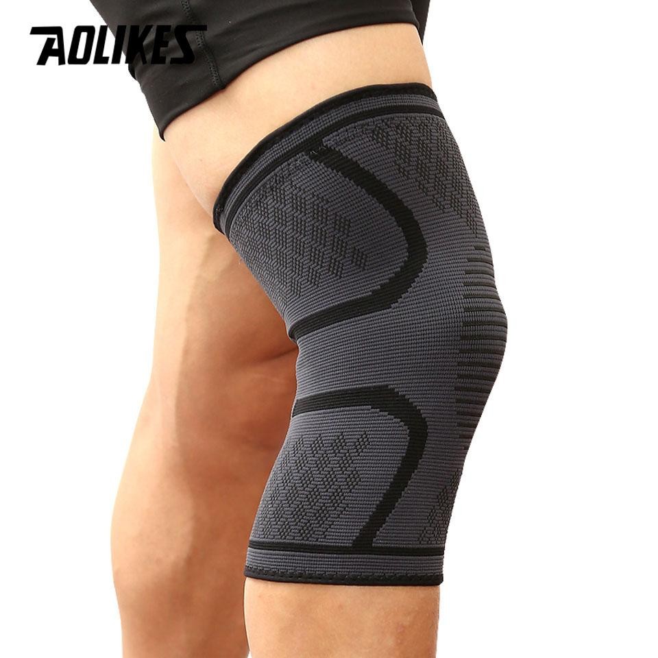 Sports Compression Knee Sleeve Elastic Nylon Support for Basketball Gym