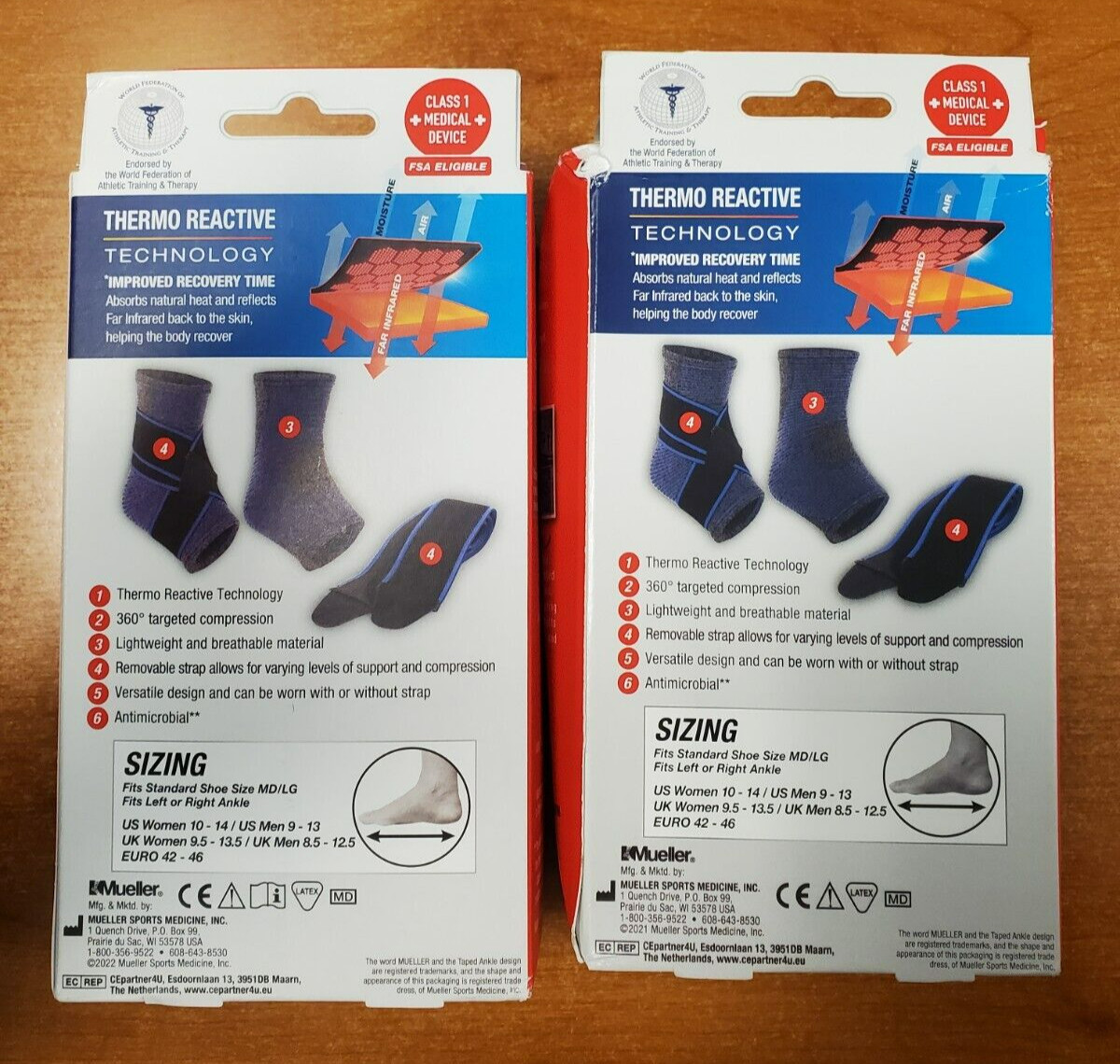 2 Pack: Mueller 4-Way Ankle Support w/Removable Strap *MD/LG* (0273) R4P2
