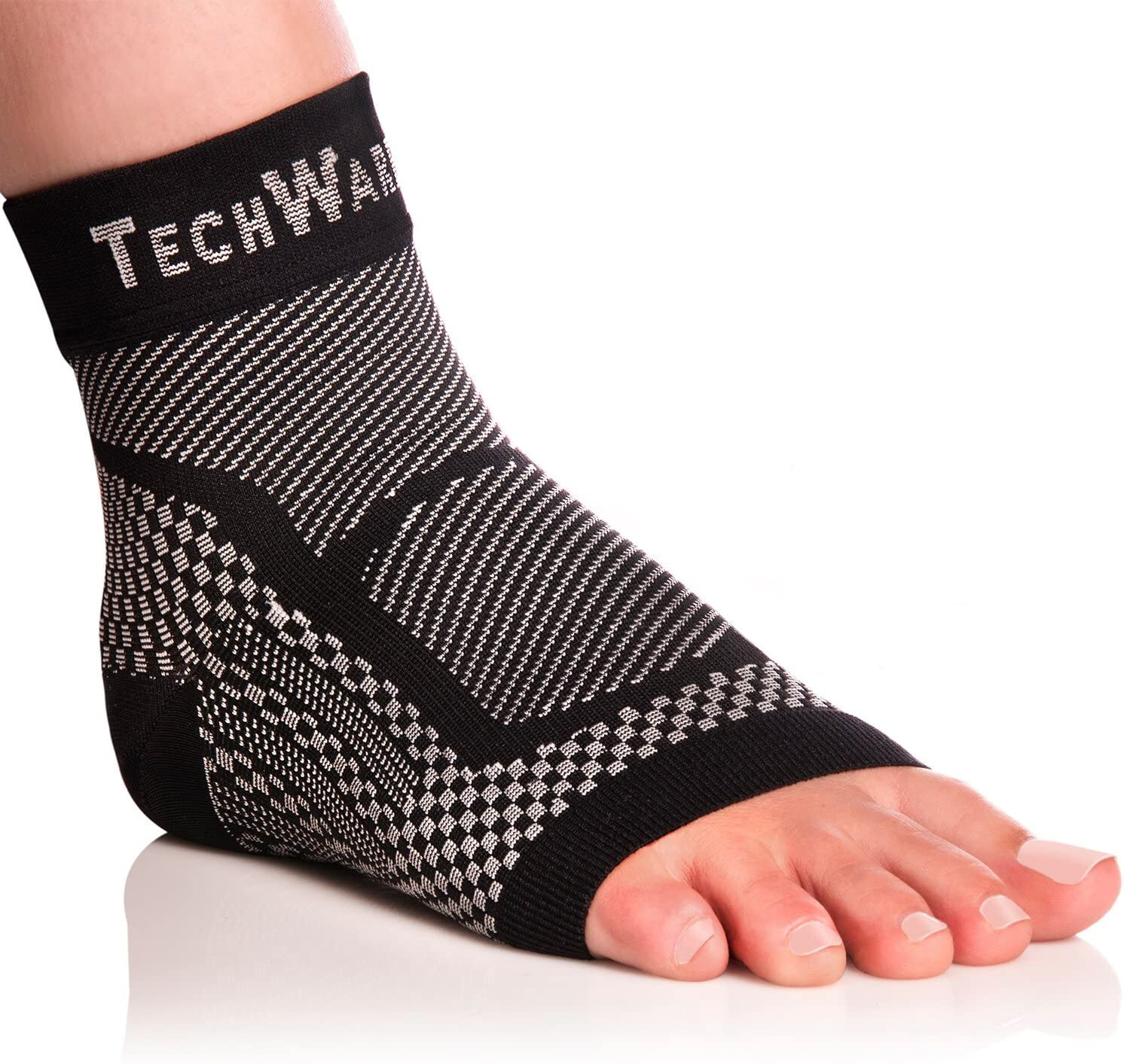 Techware Pro Ankle Brace Compression Sleeve – Relieves Achilles Tendonitis Joint