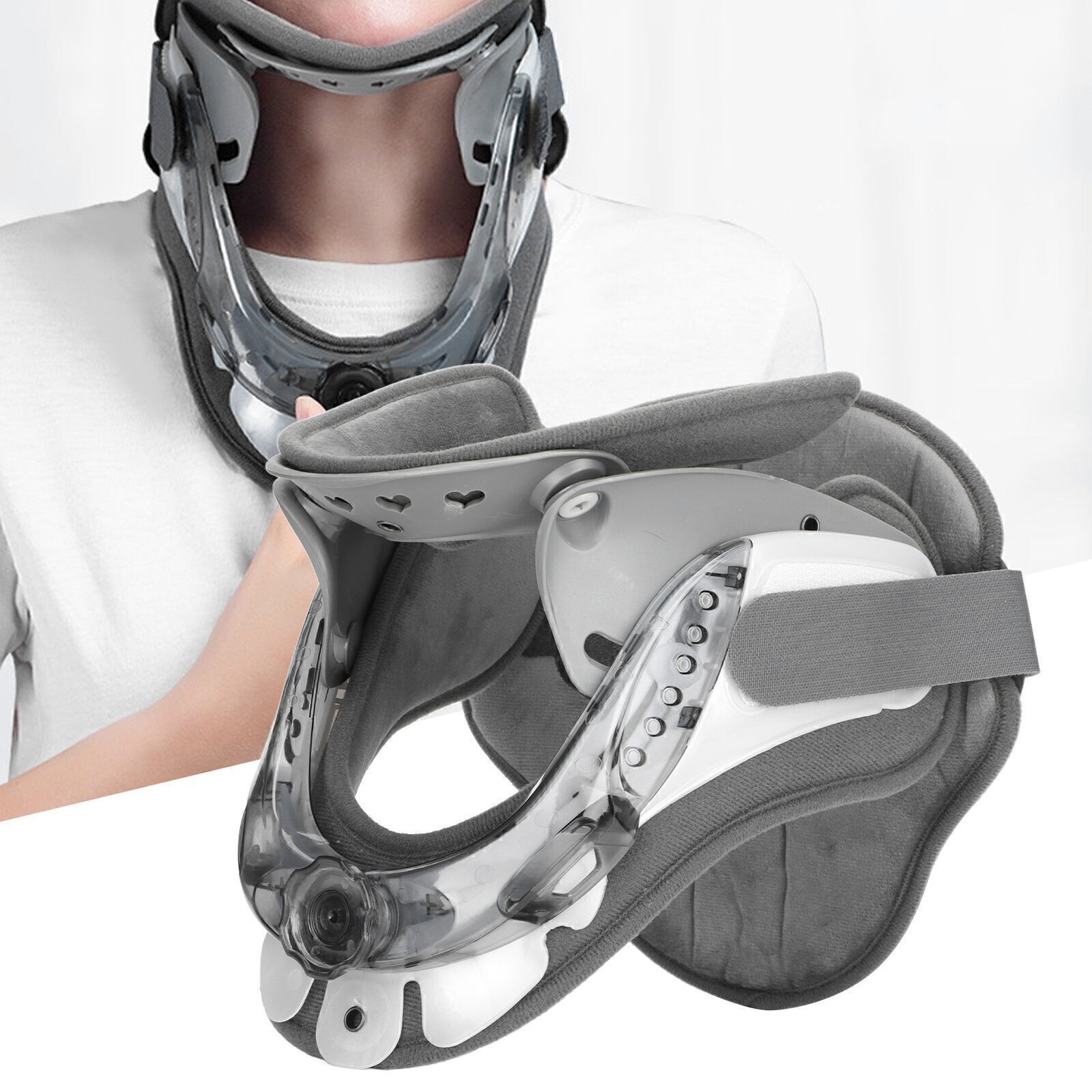Neck Support Brace Pain Relief Height Adjustable Cervical Traction Device