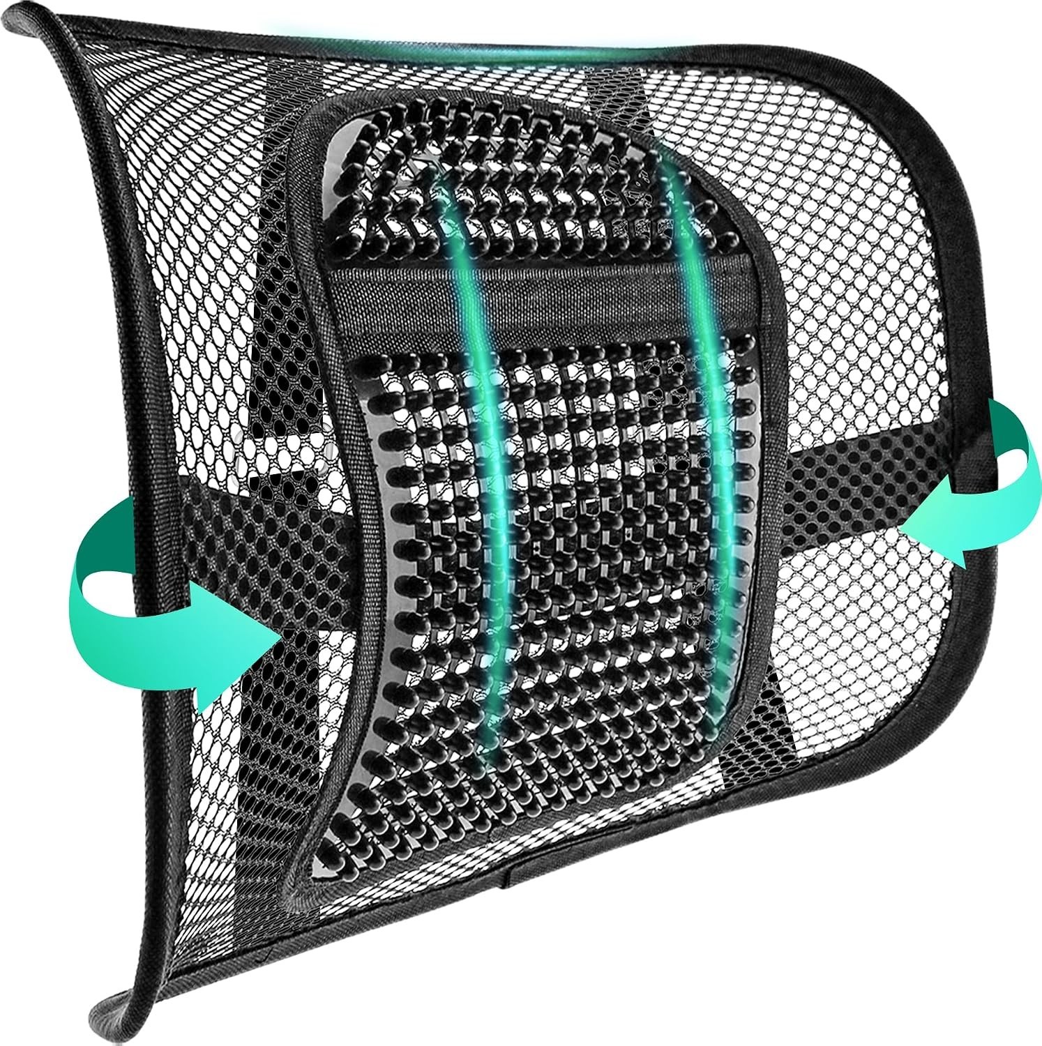 Breathable Back Support with Adjustable Tension Straps – 12×16 Inch Comfort