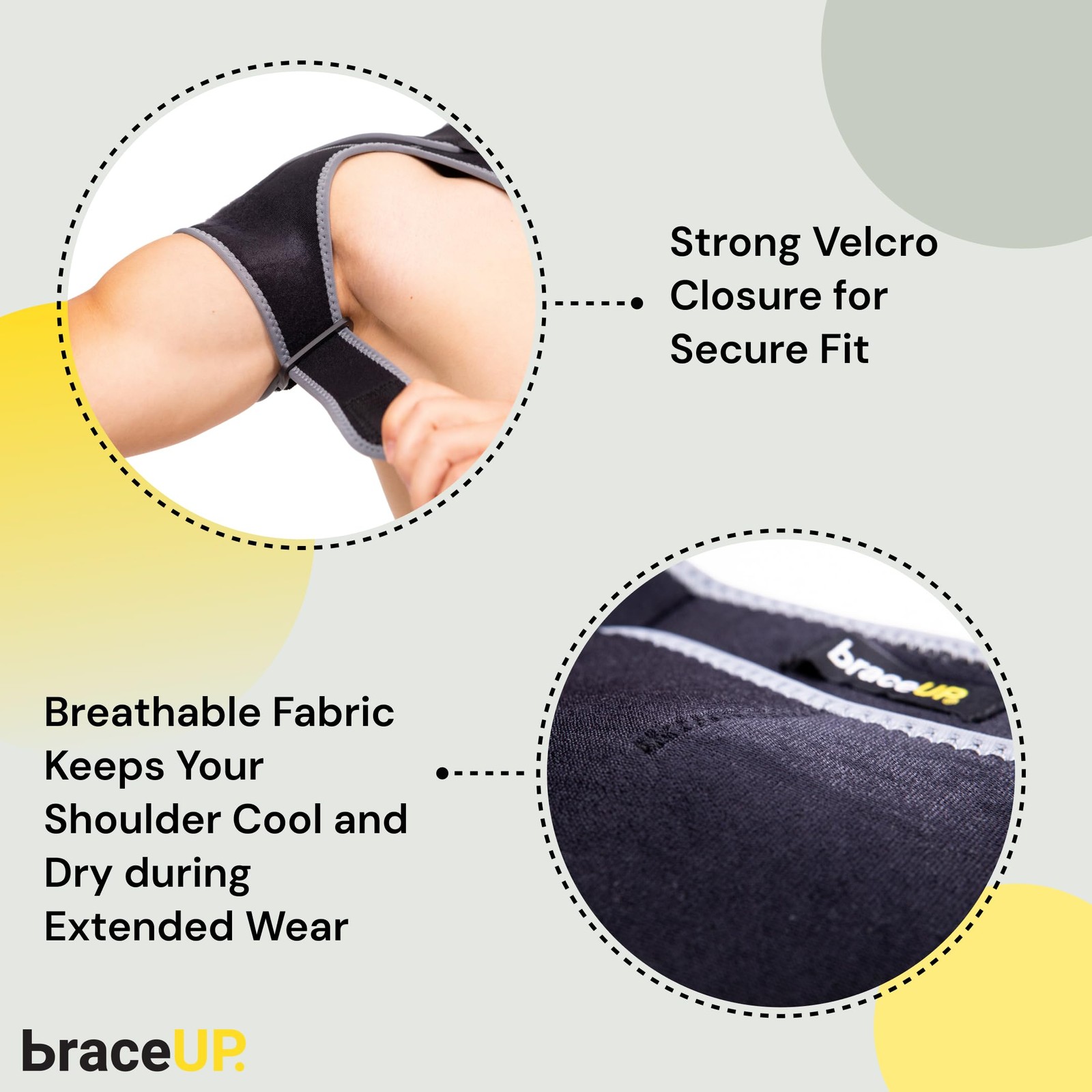 Shoulder Brace with Adjustable Support and Ice Pad Pocket for Pain Relief, Ro…