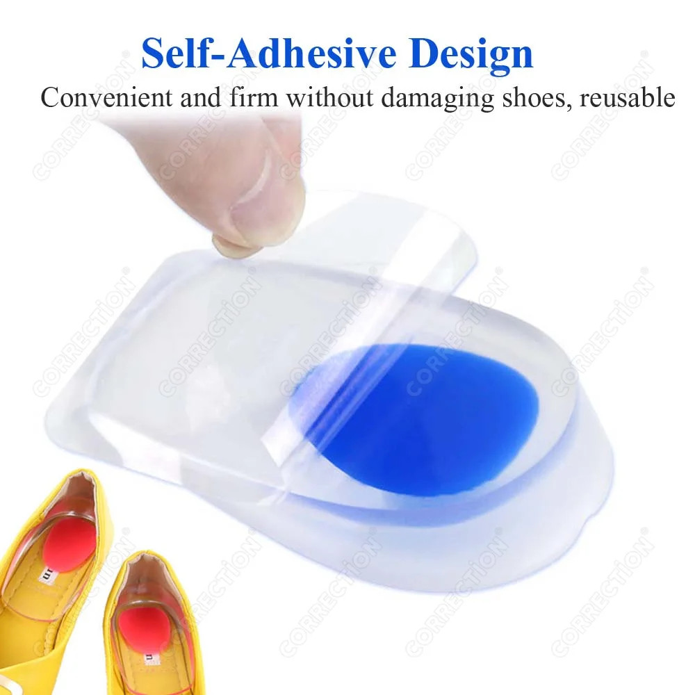 Soft Silicone Gel Insoles for Heel Spurs Pain Foot Cushion Foot Massa