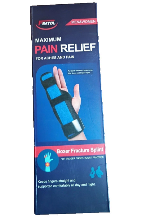 FEATOL Boxer Fracture Splint Hand Finger Brace for Pinky Finger, Hand M/L NEW