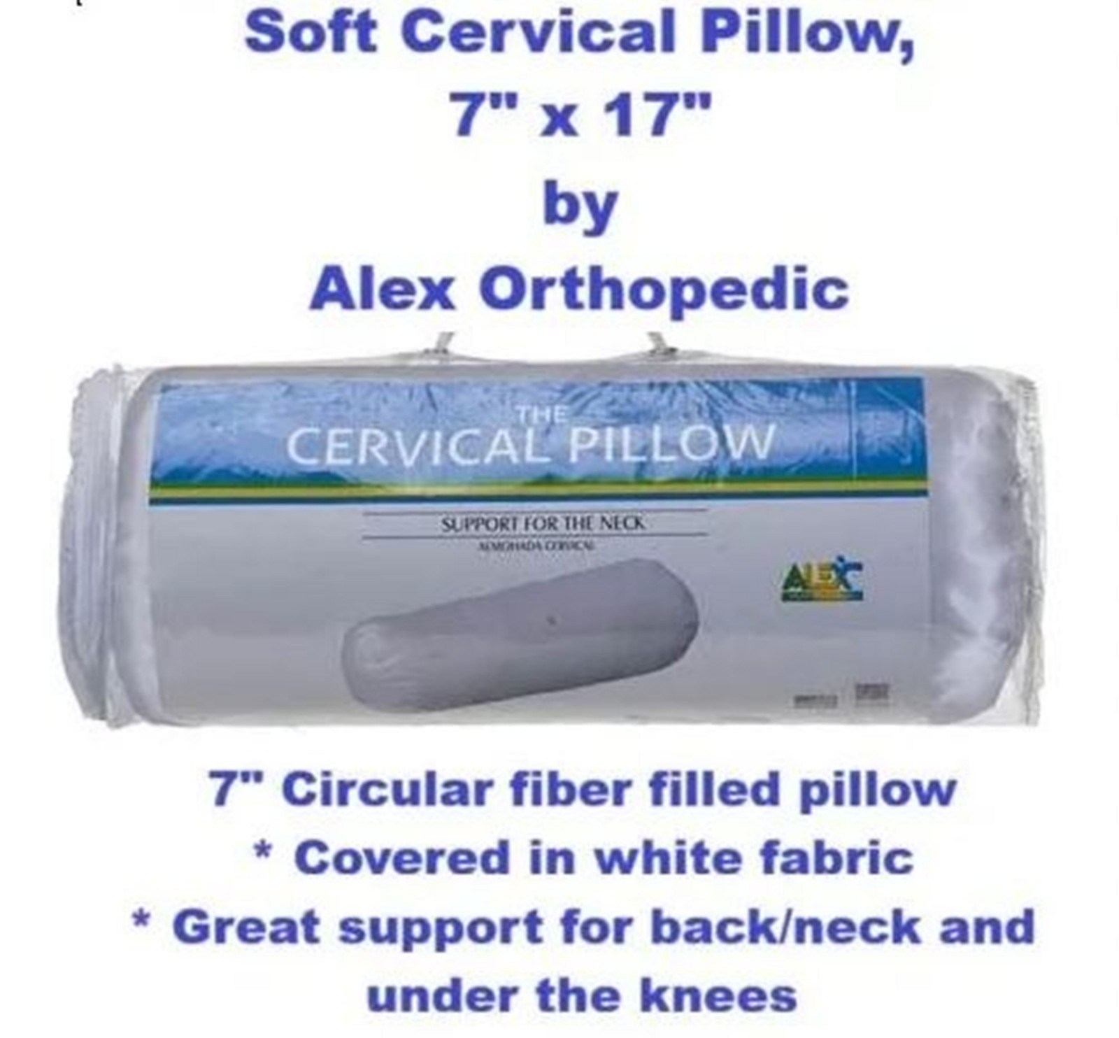 Soft Cervical Pillow, 7″ x 17″ by Alex Orthopedic