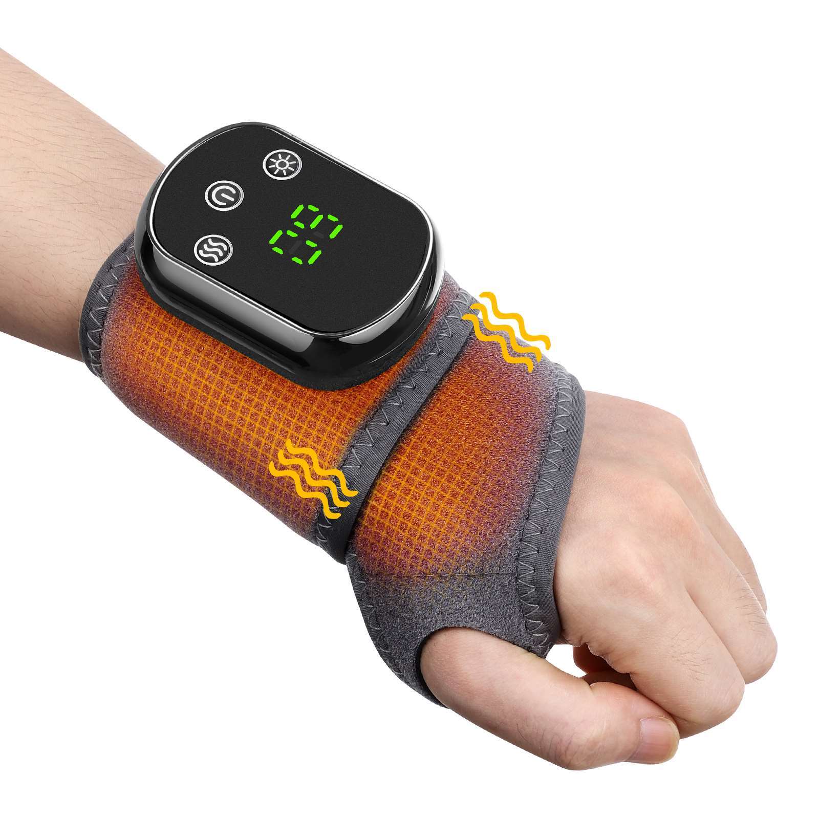 USB Electric Heated Vibration Wrist Massage Hand Brace Support Joint Pain Relief