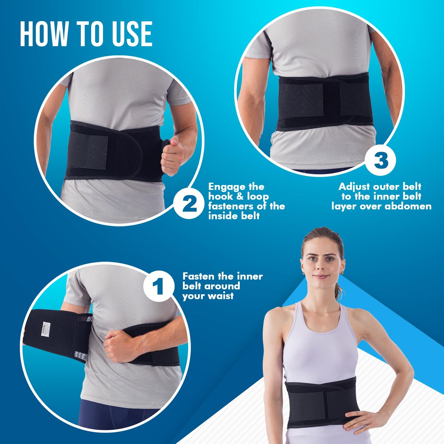 NYOrtho Back Brace Women & Men – 3XL – 46″-50″ – 3X-Large 46-50 Inch.