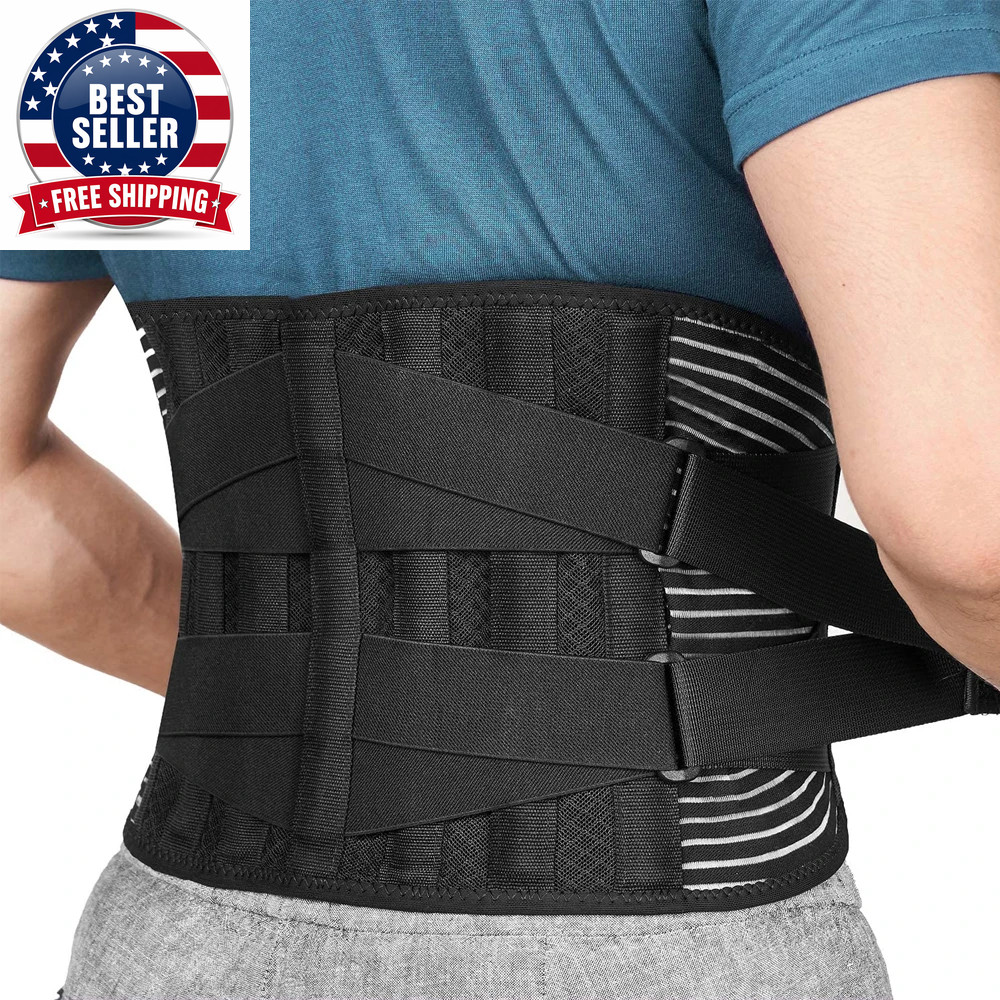 1Pcs Lower Back Brace with 6 Stays Anti-Skid Orthopedic Lumbar Support Breathabl