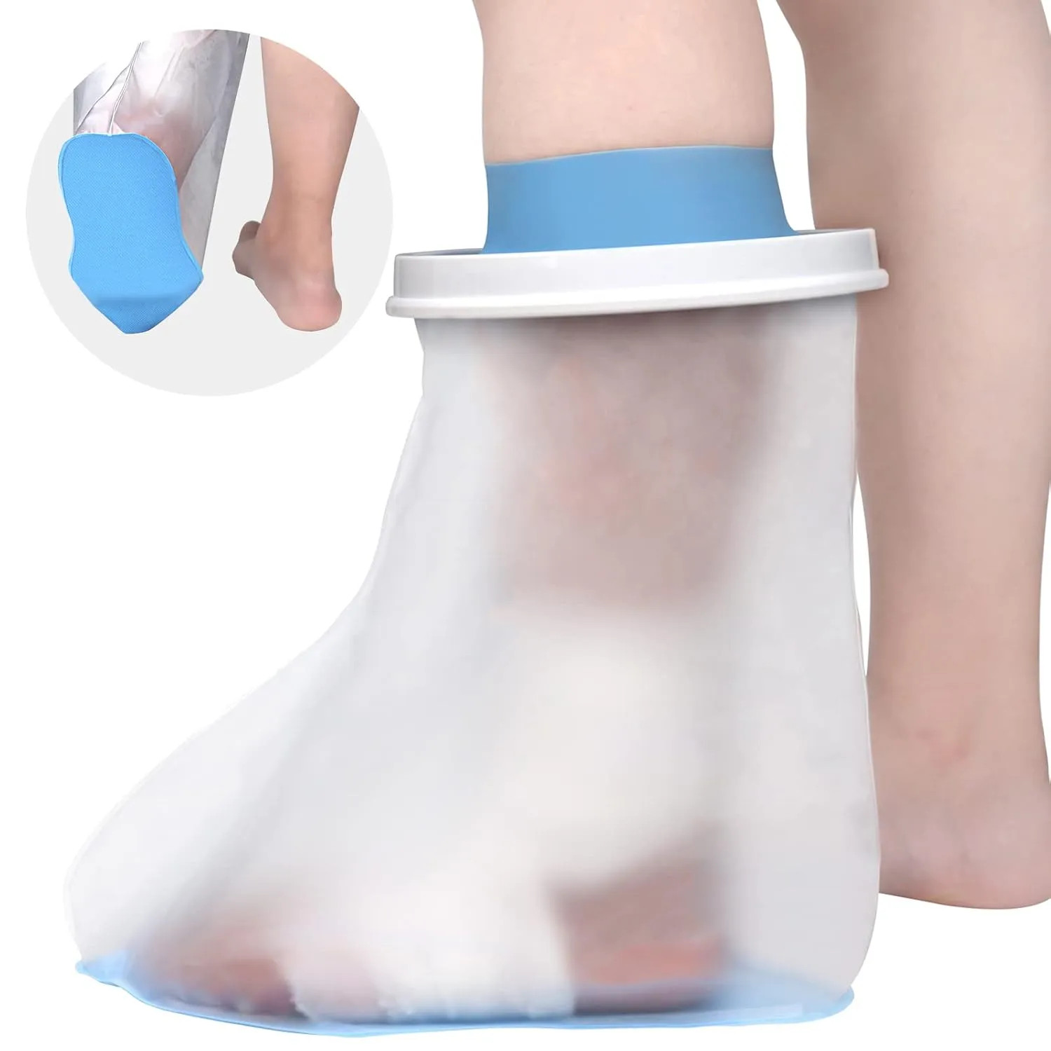Waterproof Foot Cast Cover for Shower Adult Reusable Watertight Ankle Protector