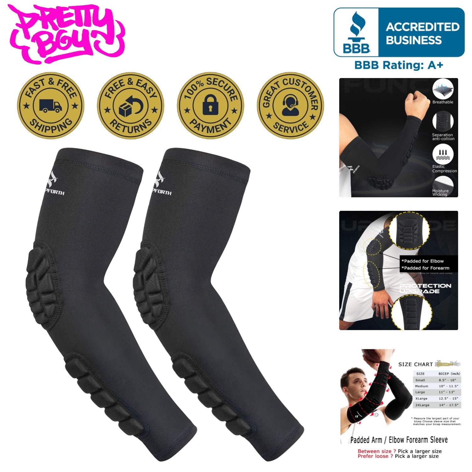 Adjustable 2PCS Arm Support Sleeves with Anti-Slip Design for Maximum Mobility