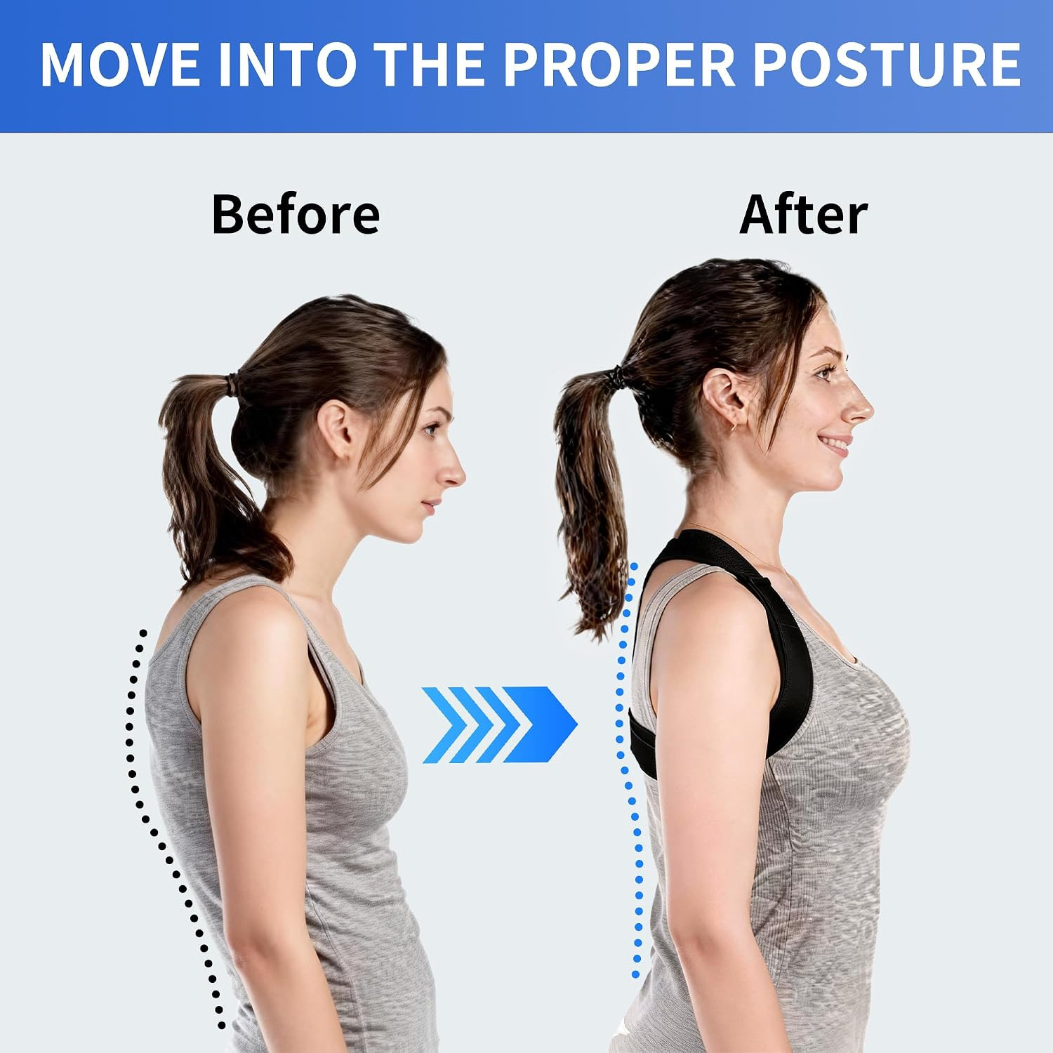 Posture Corrector for Men Women Adjustable Back Shoulder Neck Support Brace