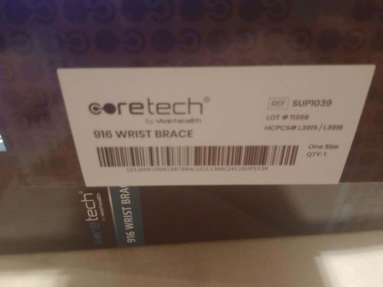 BRAND NIB – CORETECH 916 Left/Right Universal Wrist Brace/Splint – Black